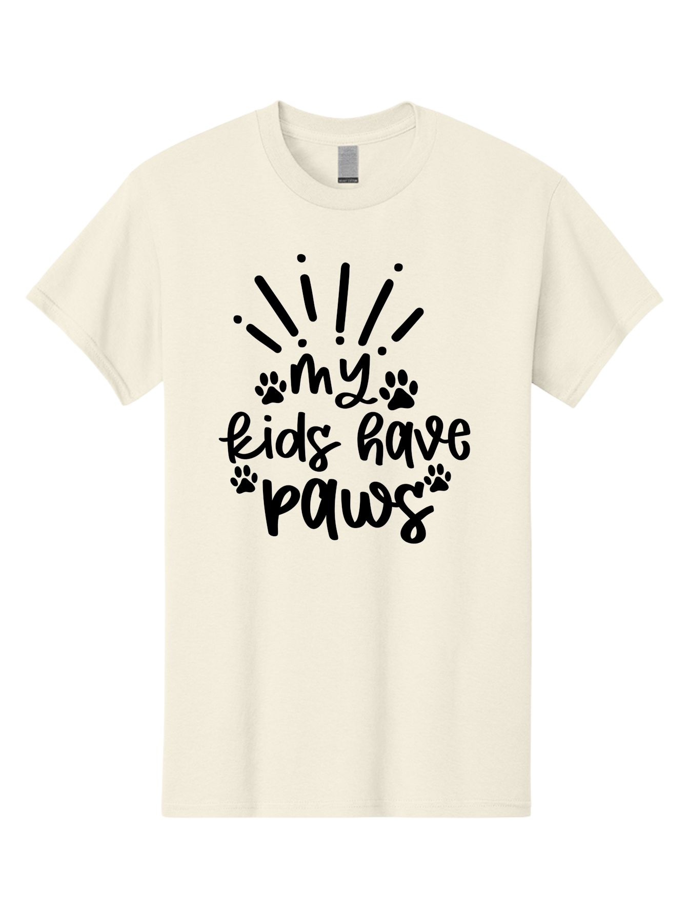 My-Kids-Have-Paws-1 Men'S Graphic Tee, 100% Cotton, Comfortable Casual Summer Wear, Machine Washable, Dog Lovers Quote, Pet Owners, Funny Dog Quotes, Dog Mom Quotes, Paw Print Design, Playful Typography, Dog Parenting Aad451 25