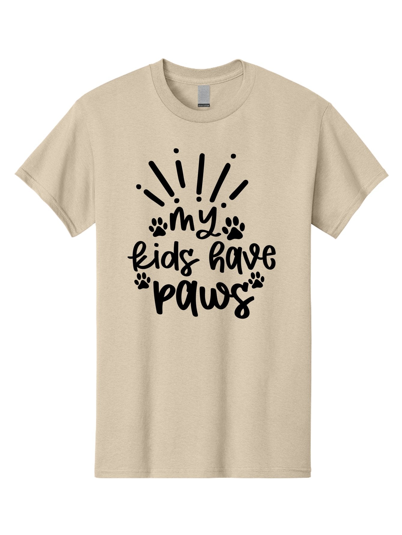 My-Kids-Have-Paws-1 Men'S Graphic Tee, 100% Cotton, Comfortable Casual Summer Wear, Machine Washable, Dog Lovers Quote, Pet Owners, Funny Dog Quotes, Dog Mom Quotes, Paw Print Design, Playful Typography, Dog Parenting Aad451 5