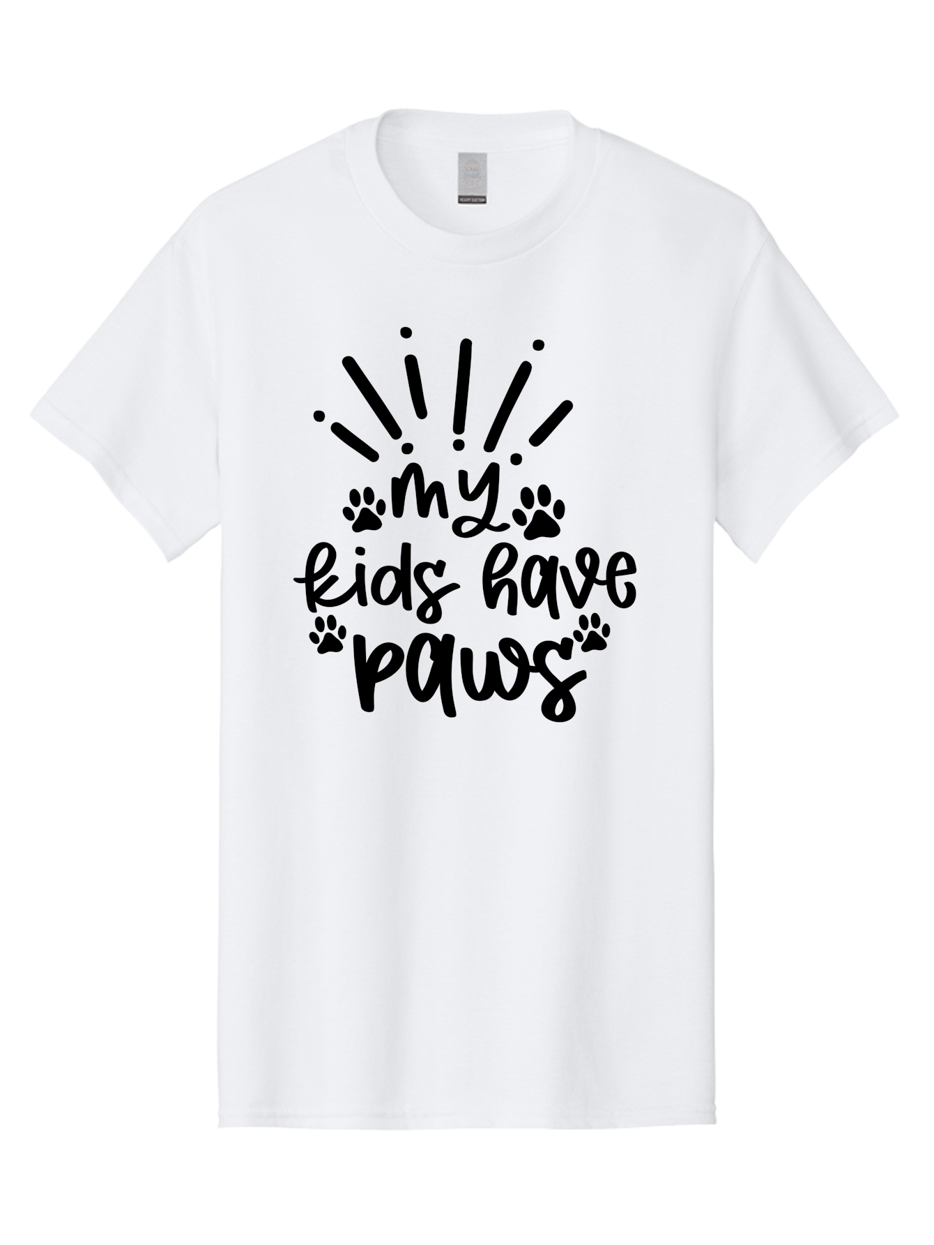 My-Kids-Have-Paws-1 Men'S Graphic Tee, 100% Cotton, Comfortable Casual Summer Wear, Machine Washable, Dog Lovers Quote, Pet Owners, Funny Dog Quotes, Dog Mom Quotes, Paw Print Design, Playful Typography, Dog Parenting Aad451 21