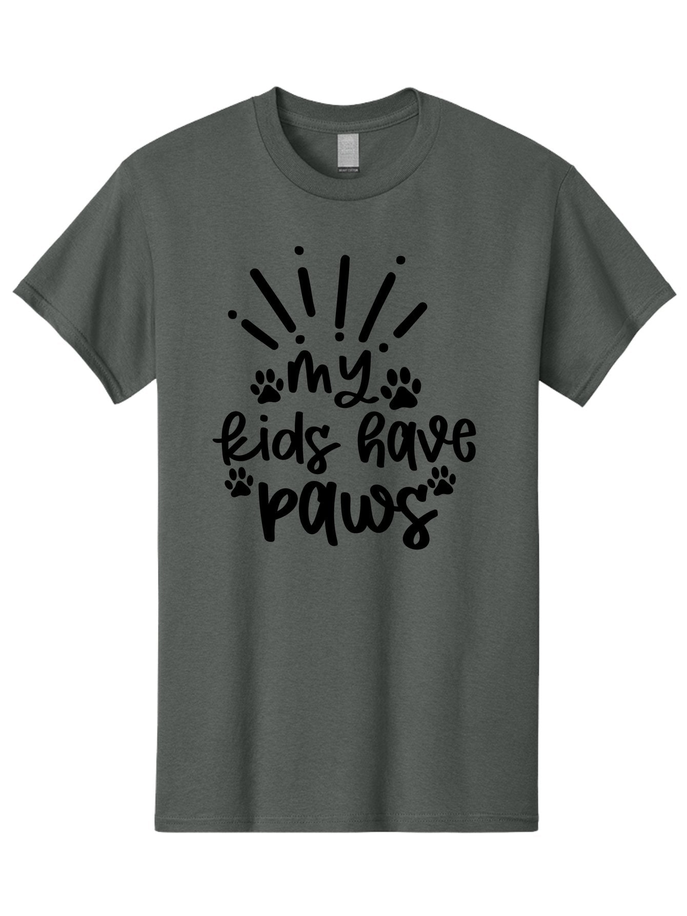 My-Kids-Have-Paws Men'S Graphic Tee, 100% Cotton, Comfortable Casual Summer Wear, Machine Washable, Funny Quote, Dog Lover Gift, Pet Parent, Paw Print Design, Animal Lover, Pet Quote, Dog Mom Aad452 5