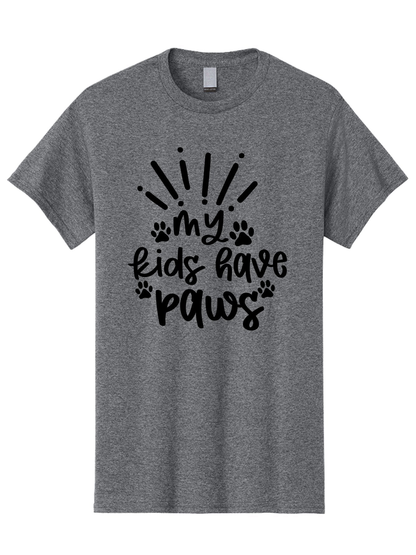 My-Kids-Have-Paws Men'S Graphic Tee, 100% Cotton, Comfortable Casual Summer Wear, Machine Washable, Funny Quote, Dog Lover Gift, Pet Parent, Paw Print Design, Animal Lover, Pet Quote, Dog Mom Aad452 3