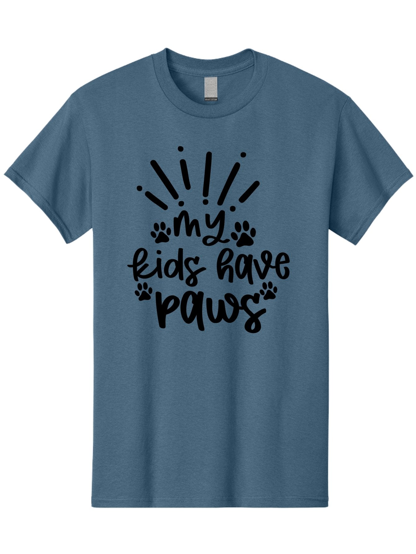 My-Kids-Have-Paws Men'S Graphic Tee, 100% Cotton, Comfortable Casual Summer Wear, Machine Washable, Funny Quote, Dog Lover Gift, Pet Parent, Paw Print Design, Animal Lover, Pet Quote, Dog Mom Aad452 13