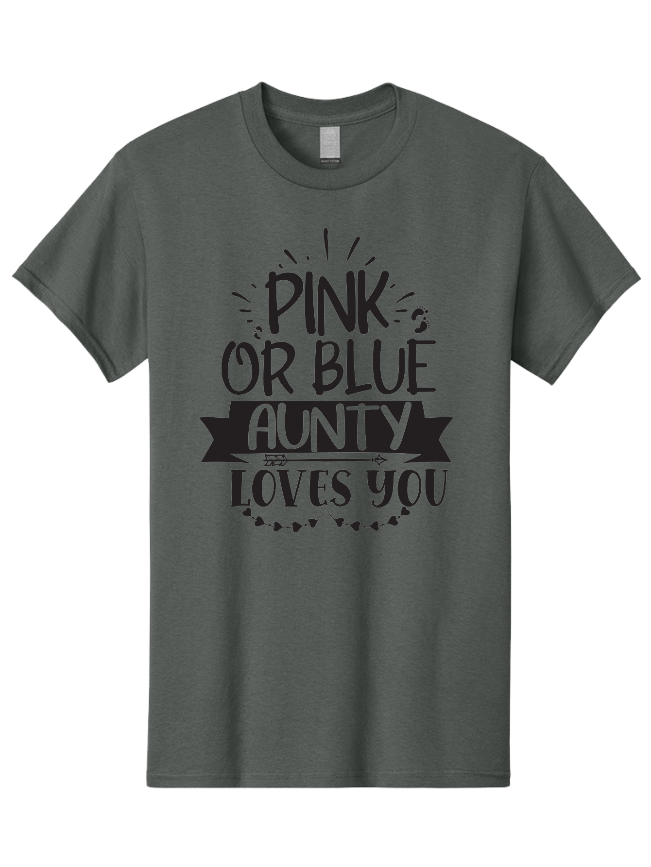 Pink-Or-Blue-Aunty-Loves-You Men'S Graphic Tee, 100% Cotton, Comfortable Casual Summer Wear, Machine Washable, Gender Reveal Message, Aunty Loves You, Pink Or Blue Theme, Baby Announcement, Cute Design, Fun Typography, Playful Decor, Aad455 23