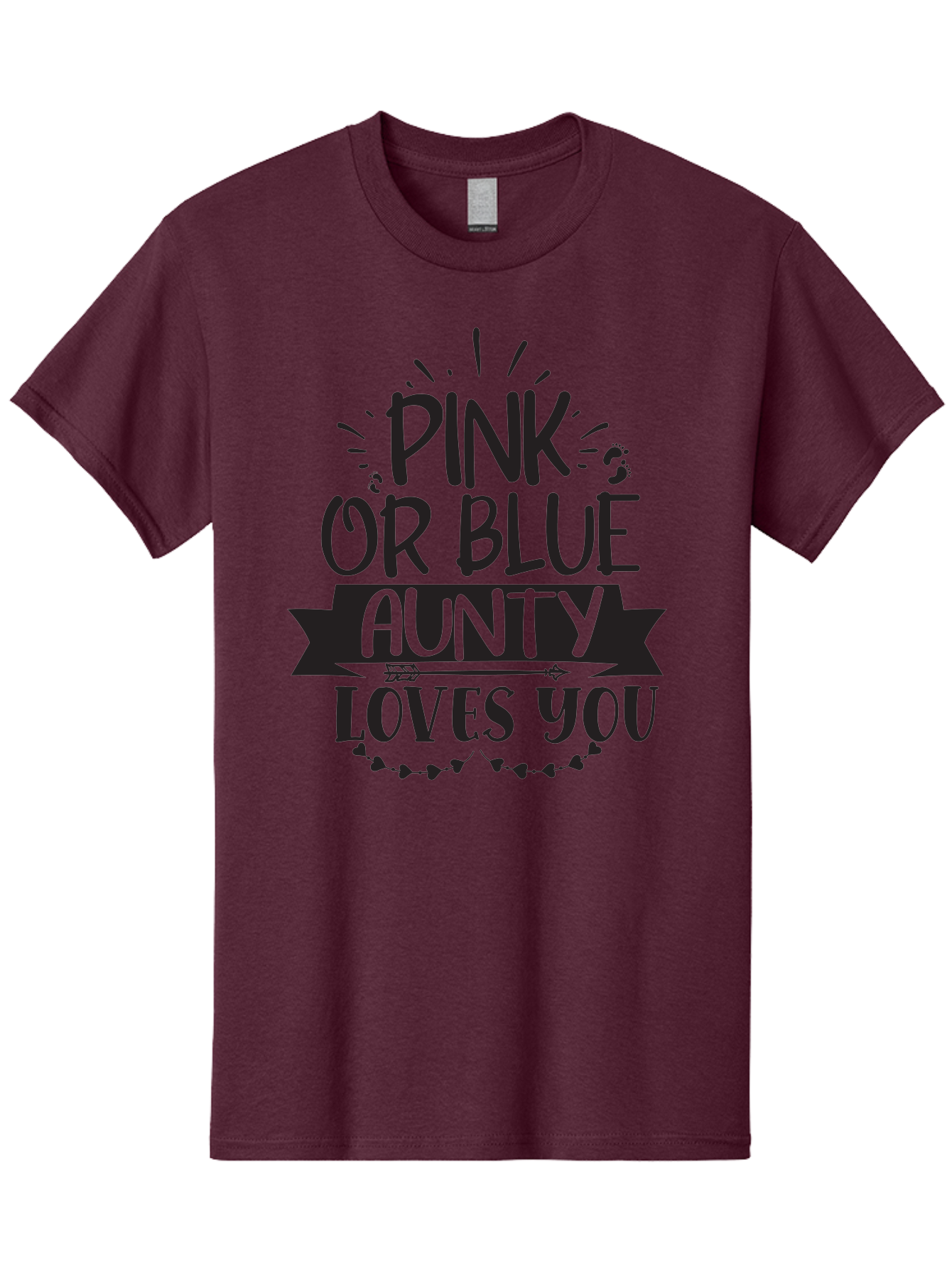 Pink-Or-Blue-Aunty-Loves-You Men'S Graphic Tee, 100% Cotton, Comfortable Casual Summer Wear, Machine Washable, Gender Reveal Message, Aunty Loves You, Pink Or Blue Theme, Baby Announcement, Cute Design, Fun Typography, Playful Decor, Aad455 13