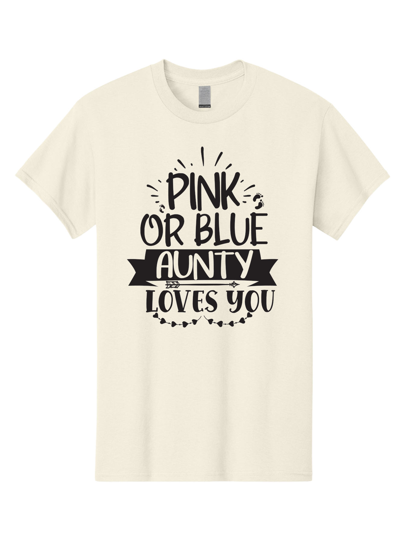 Pink-Or-Blue-Aunty-Loves-You Men'S Graphic Tee, 100% Cotton, Comfortable Casual Summer Wear, Machine Washable, Gender Reveal Message, Aunty Loves You, Pink Or Blue Theme, Baby Announcement, Cute Design, Fun Typography, Playful Decor, Aad455 15