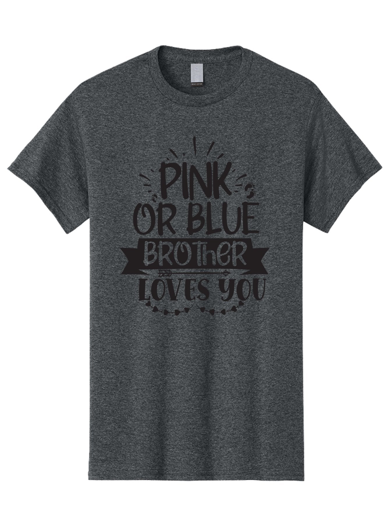 Pink-Or-Blue-Brother-Loves-You Men'S Graphic Tee, 100% Cotton, Comfortable Casual Summer Wear, Machine Washable, Baby Announcement, Pink Or Blue, Brother Loves You, Baby Reveal, Gender Reveal Party, New Baby, Sibling Love, Baby Shower, Aad456 13