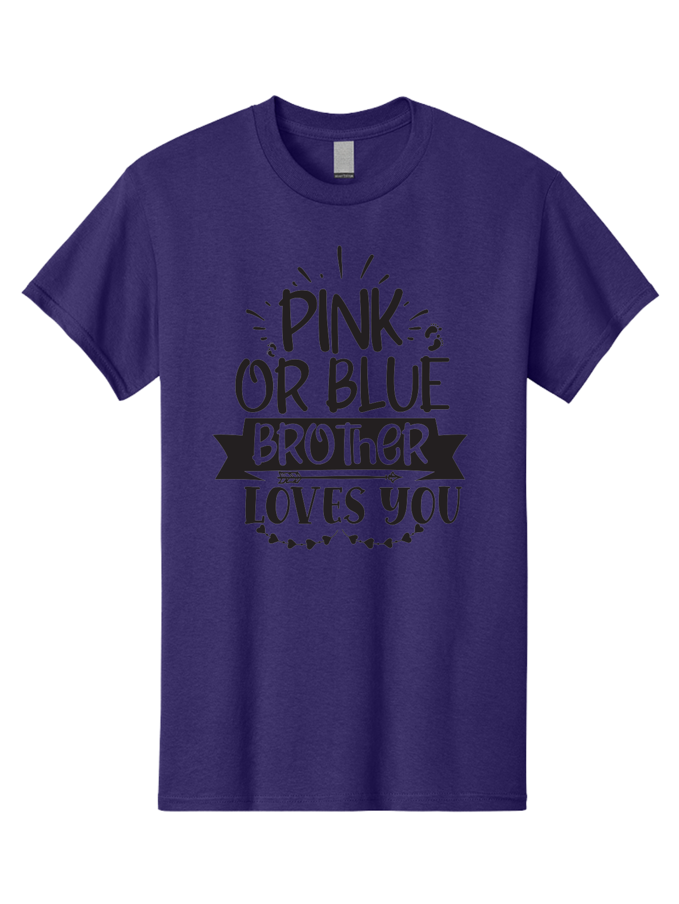 Pink-Or-Blue-Brother-Loves-You Men'S Graphic Tee, 100% Cotton, Comfortable Casual Summer Wear, Machine Washable, Baby Announcement, Pink Or Blue, Brother Loves You, Baby Reveal, Gender Reveal Party, New Baby, Sibling Love, Baby Shower, Aad456 5