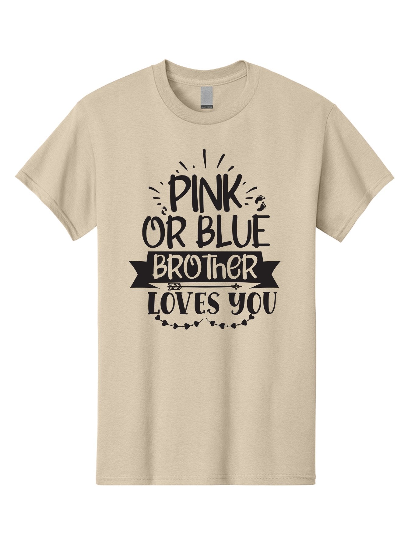 Pink-Or-Blue-Brother-Loves-You Men'S Graphic Tee, 100% Cotton, Comfortable Casual Summer Wear, Machine Washable, Baby Announcement, Pink Or Blue, Brother Loves You, Baby Reveal, Gender Reveal Party, New Baby, Sibling Love, Baby Shower, Aad456 14