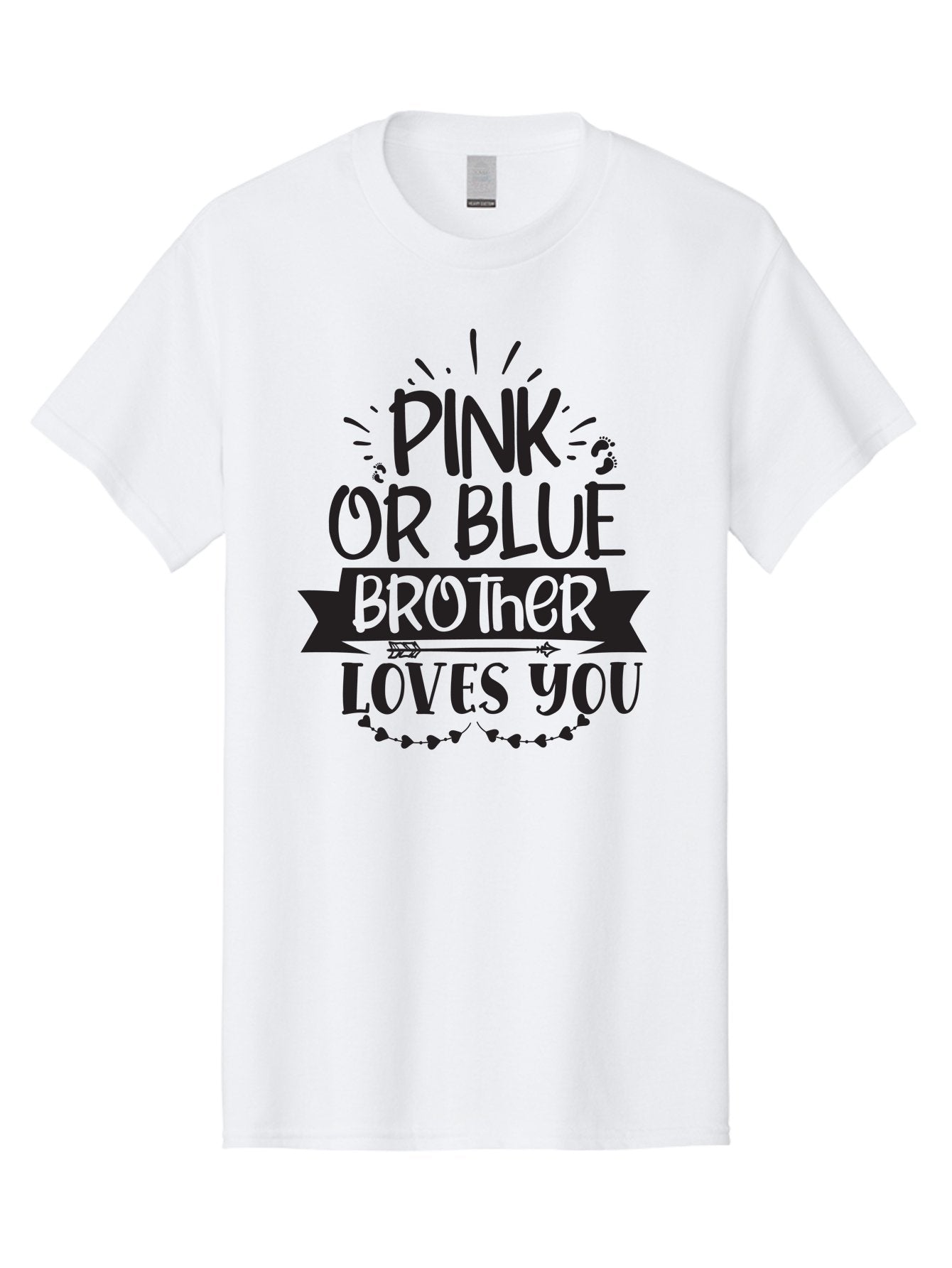Pink-Or-Blue-Brother-Loves-You Men'S Graphic Tee, 100% Cotton, Comfortable Casual Summer Wear, Machine Washable, Baby Announcement, Pink Or Blue, Brother Loves You, Baby Reveal, Gender Reveal Party, New Baby, Sibling Love, Baby Shower, Aad456 5