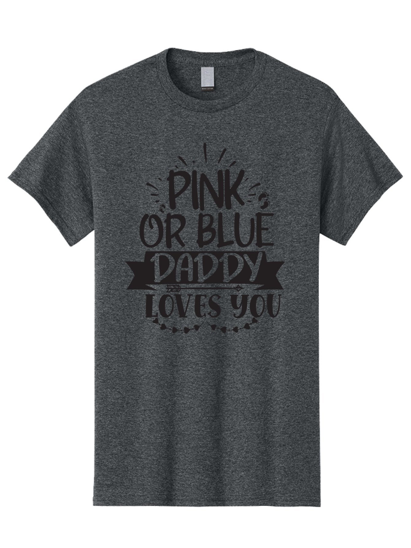 Pink-Or-Blue-Daddy-Loves-You Men'S Graphic Tee, 100% Cotton, Comfortable Casual Summer Wear, Machine Washable, Gender Reveal Announcement, Daddy Loves You, Pink Or Blue, Baby Shower Decoration, Pregnancy Reveal, Funny Quote, Cute Design, Aad457 6