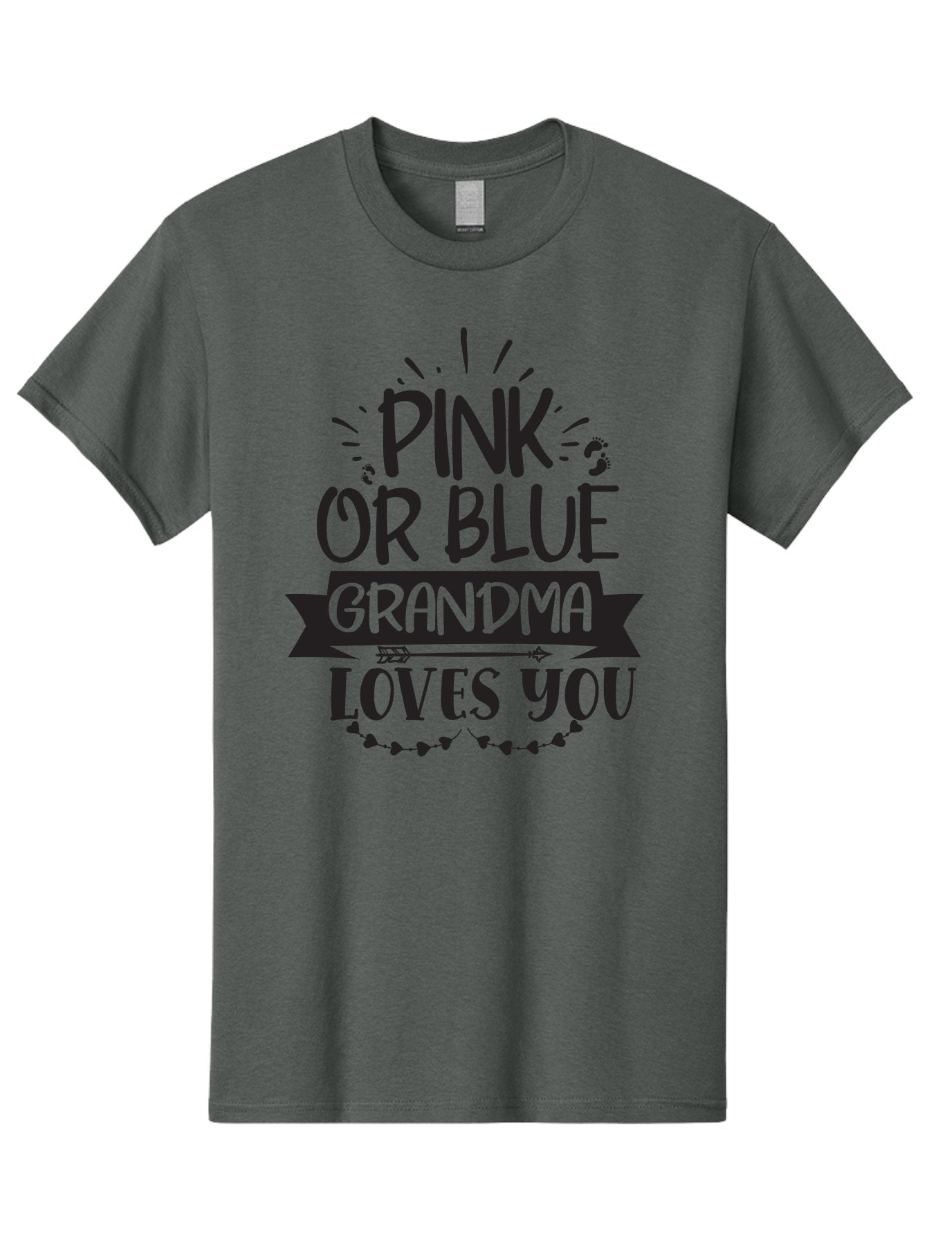 Pink-Or-Blue-Grandma-Loves-You Men'S Graphic Tee, 100% Cotton, Comfortable Casual Summer Wear, Machine Washable, Grandma Love, Baby Reveal, Pink Or Blue, Grandma Gift, Baby Shower, Cute Grandma, Gender Reveal, Baby Love Aad458 3