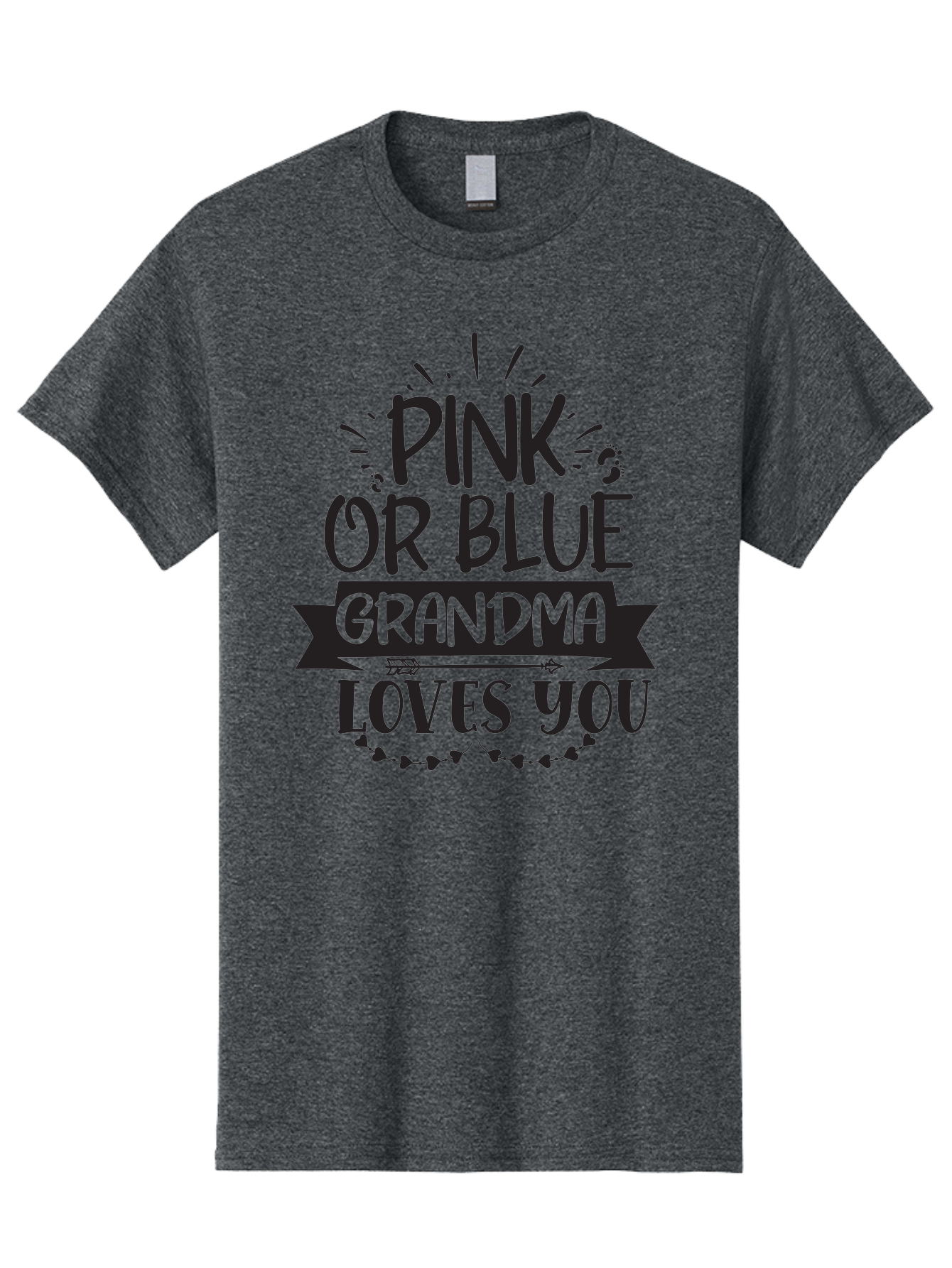 Pink-Or-Blue-Grandma-Loves-You Men'S Graphic Tee, 100% Cotton, Comfortable Casual Summer Wear, Machine Washable, Grandma Love, Baby Reveal, Pink Or Blue, Grandma Gift, Baby Shower, Cute Grandma, Gender Reveal, Baby Love Aad458 5