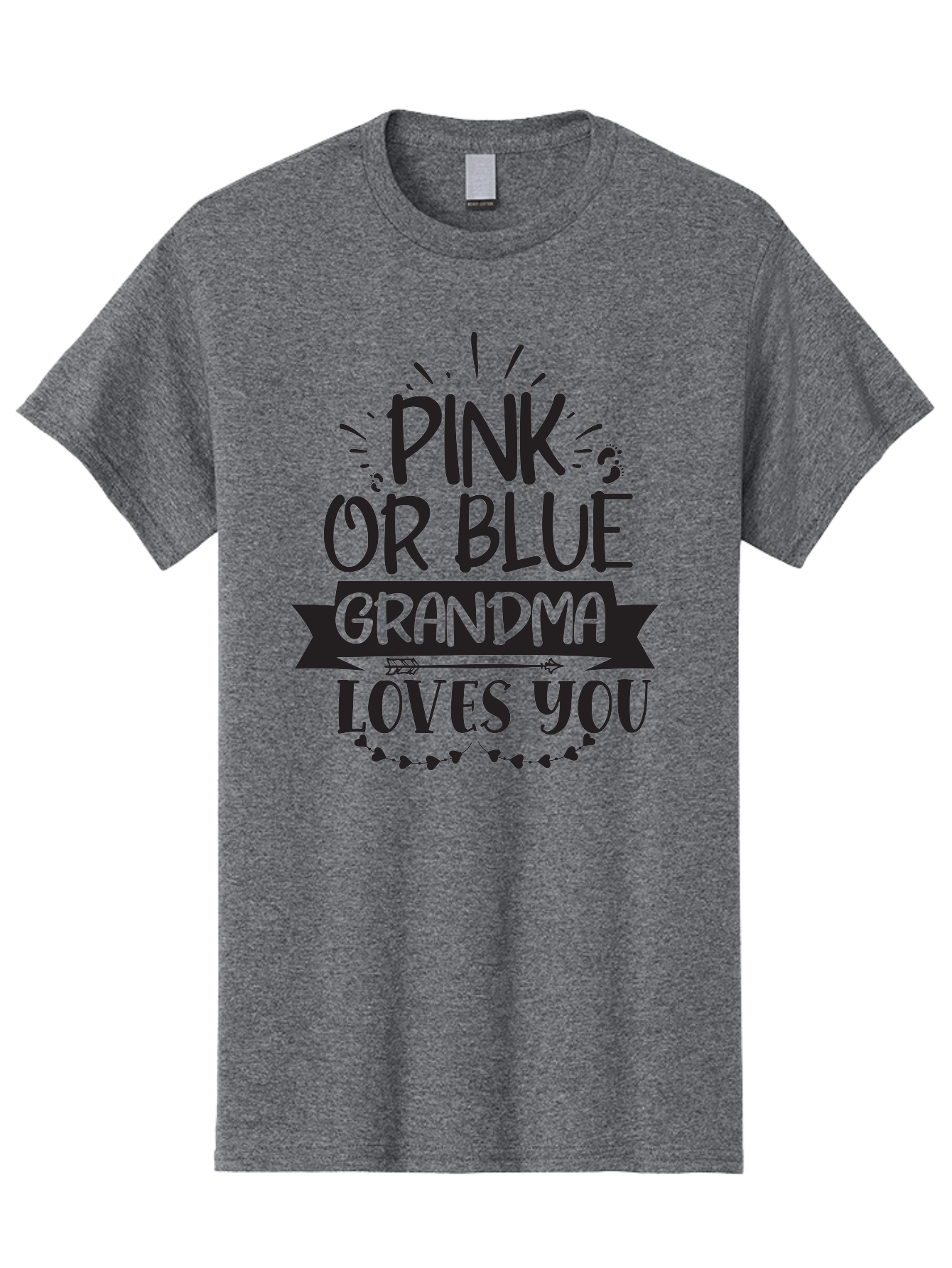 Pink-Or-Blue-Grandma-Loves-You Men'S Graphic Tee, 100% Cotton, Comfortable Casual Summer Wear, Machine Washable, Grandma Love, Baby Reveal, Pink Or Blue, Grandma Gift, Baby Shower, Cute Grandma, Gender Reveal, Baby Love Aad458 19