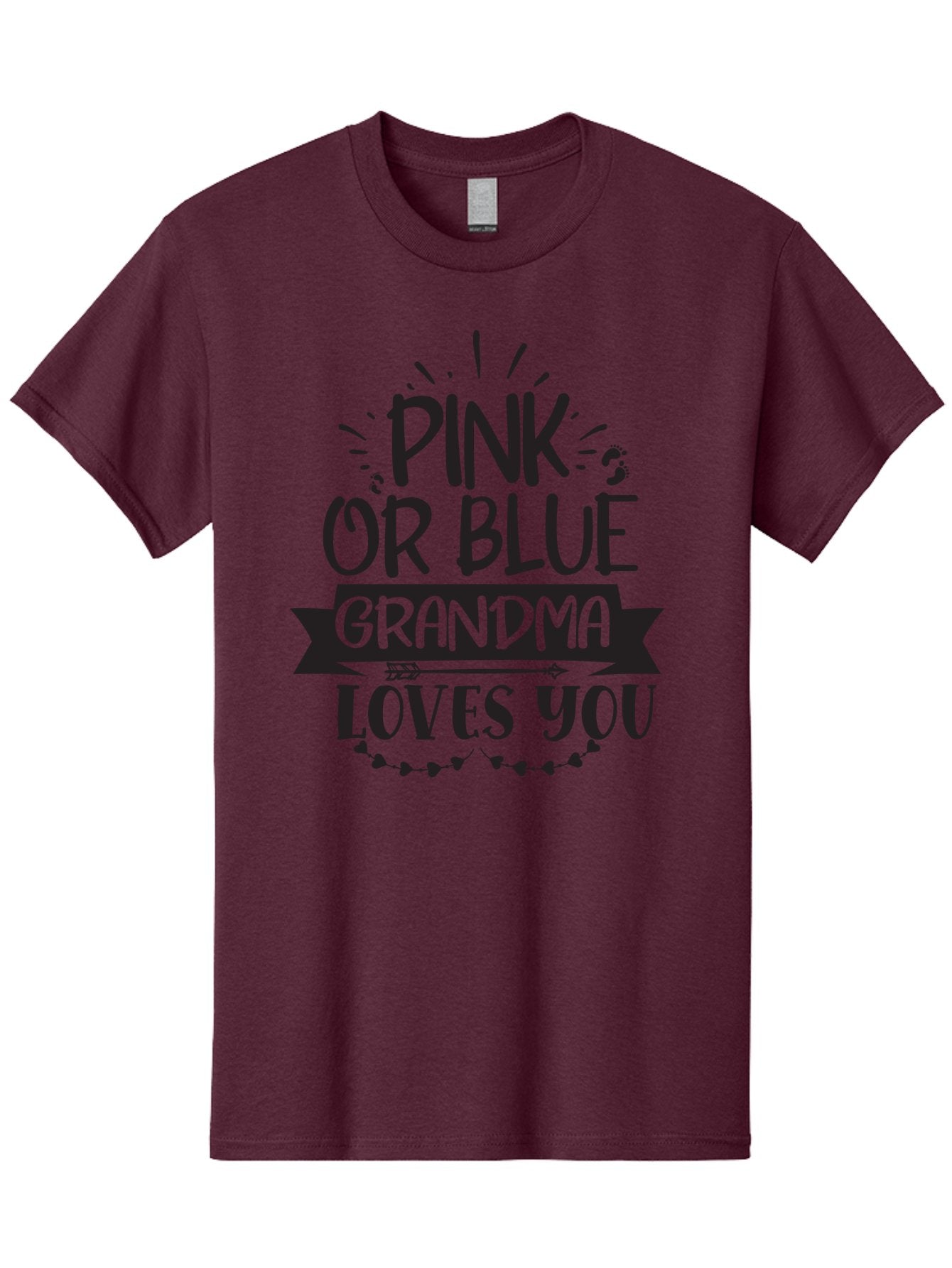 Pink-Or-Blue-Grandma-Loves-You Men'S Graphic Tee, 100% Cotton, Comfortable Casual Summer Wear, Machine Washable, Grandma Love, Baby Reveal, Pink Or Blue, Grandma Gift, Baby Shower, Cute Grandma, Gender Reveal, Baby Love Aad458 9
