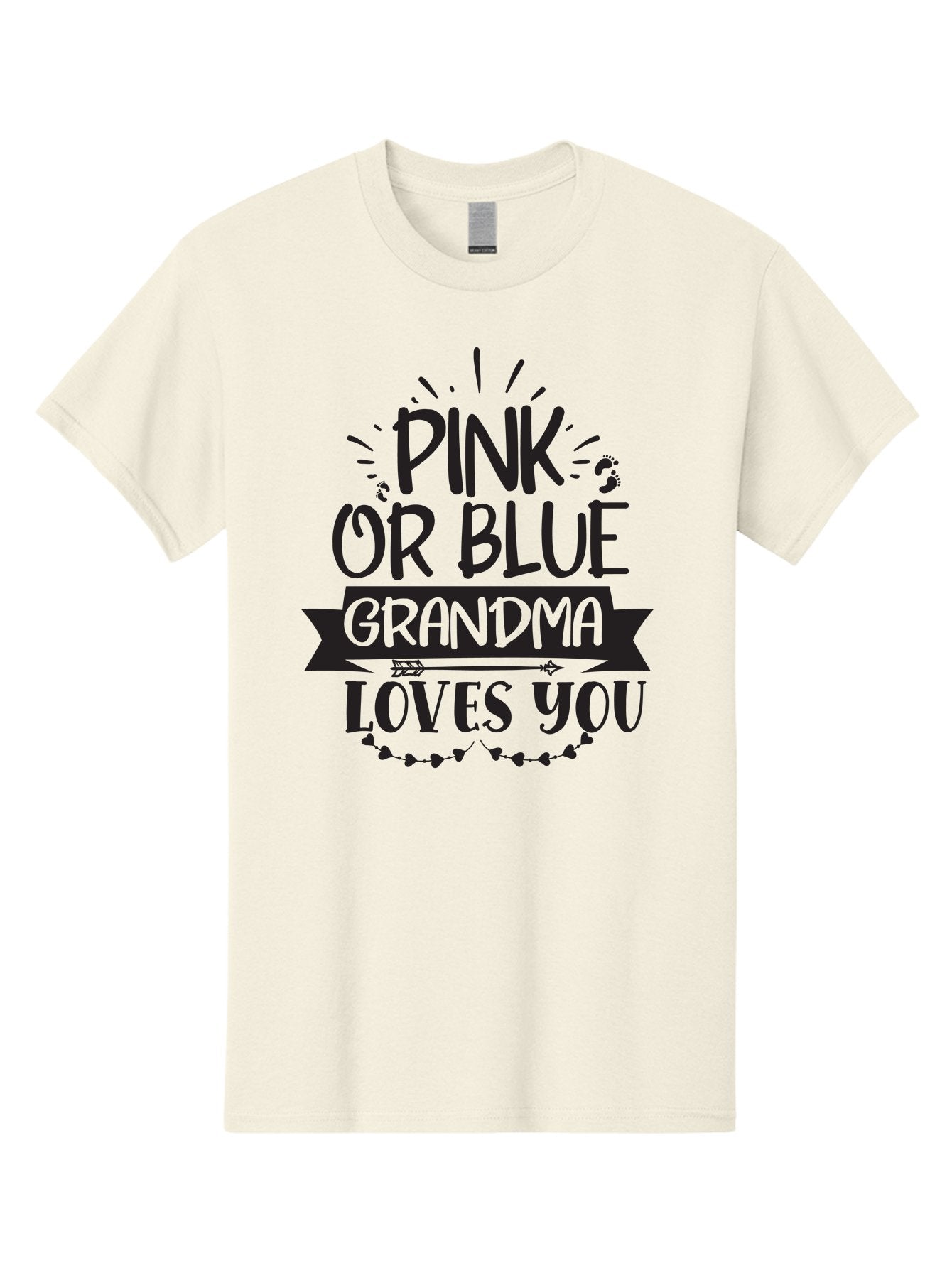Pink-Or-Blue-Grandma-Loves-You Men'S Graphic Tee, 100% Cotton, Comfortable Casual Summer Wear, Machine Washable, Grandma Love, Baby Reveal, Pink Or Blue, Grandma Gift, Baby Shower, Cute Grandma, Gender Reveal, Baby Love Aad458 13