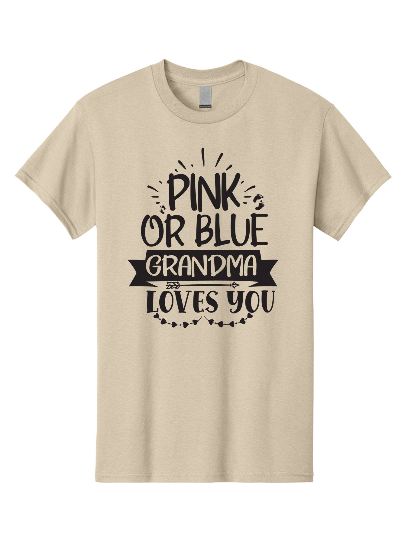 Pink-Or-Blue-Grandma-Loves-You Men'S Graphic Tee, 100% Cotton, Comfortable Casual Summer Wear, Machine Washable, Grandma Love, Baby Reveal, Pink Or Blue, Grandma Gift, Baby Shower, Cute Grandma, Gender Reveal, Baby Love Aad458 8