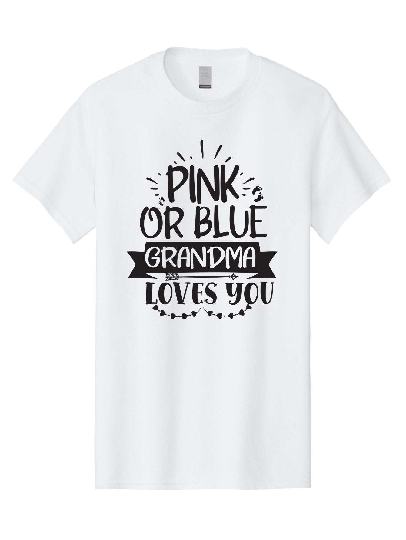 Pink-Or-Blue-Grandma-Loves-You Men'S Graphic Tee, 100% Cotton, Comfortable Casual Summer Wear, Machine Washable, Grandma Love, Baby Reveal, Pink Or Blue, Grandma Gift, Baby Shower, Cute Grandma, Gender Reveal, Baby Love Aad458 14