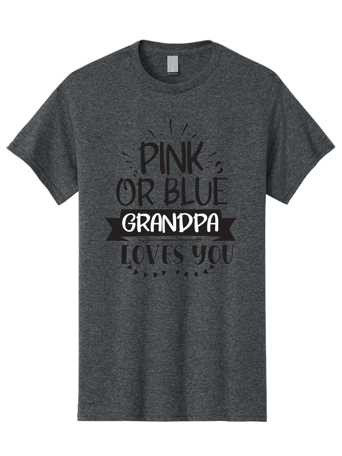Pink-Or-Blue-Grandpa Men'S Graphic Tee, 100% Cotton, Comfortable Casual Summer Wear, Machine Washable, Grandpa Love, Baby Reveal, Pink Or Blue, Grandpa Quote, Baby Shower Gift, Grandpa To Be, Baby Announcement Aad459