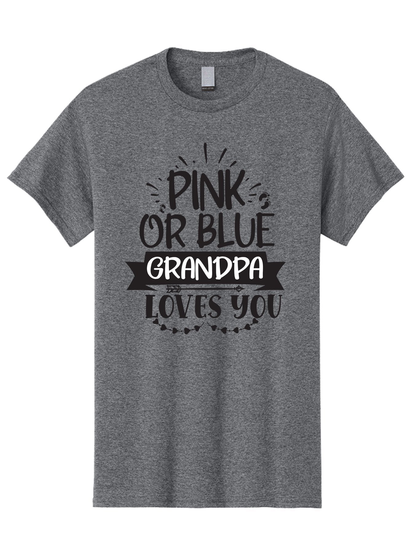 Pink-Or-Blue-Grandpa Men'S Graphic Tee, 100% Cotton, Comfortable Casual Summer Wear, Machine Washable, Grandpa Love, Baby Reveal, Pink Or Blue, Grandpa Quote, Baby Shower Gift, Grandpa To Be, Baby Announcement Aad459 12