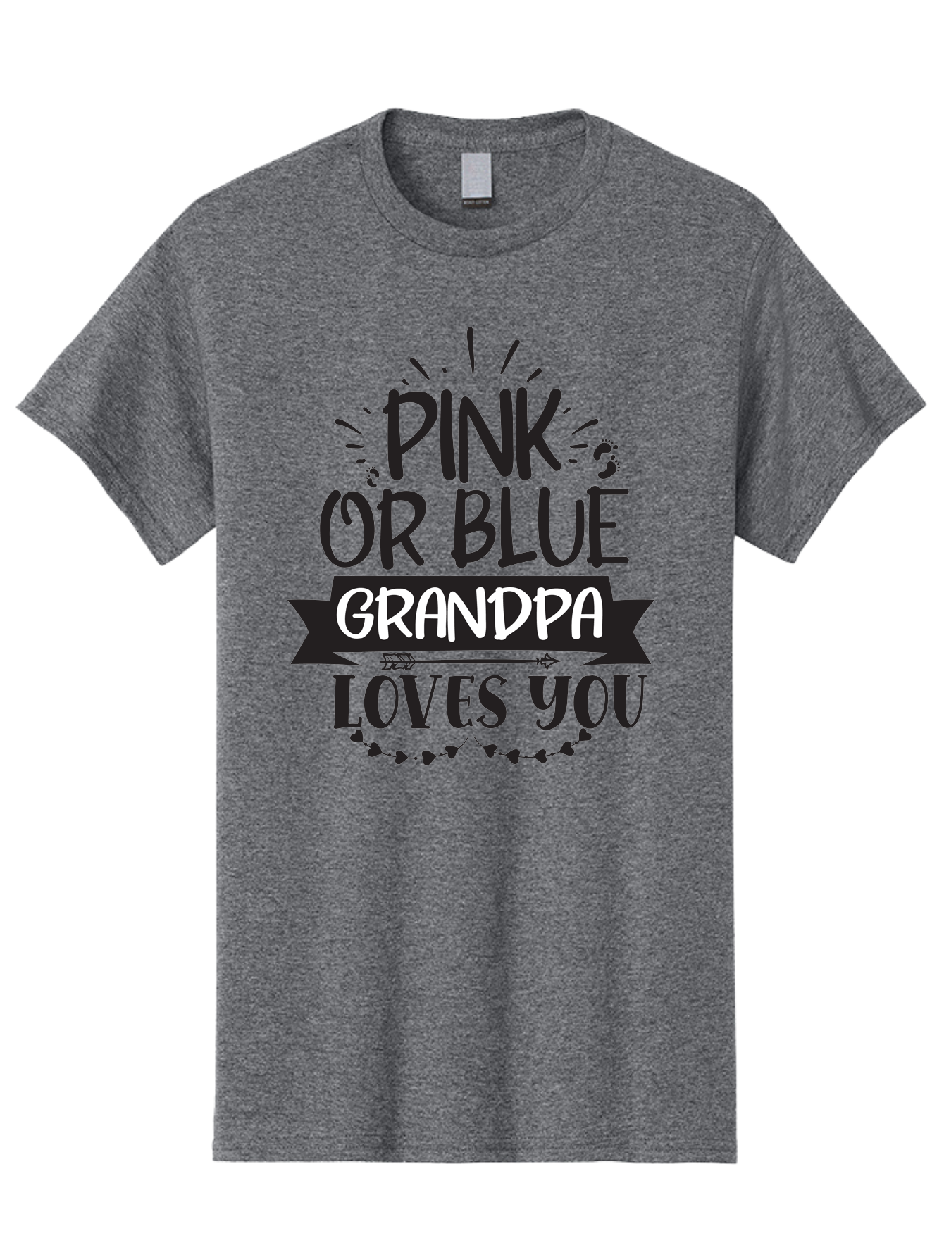 Pink-Or-Blue-Grandpa Men'S Graphic Tee, 100% Cotton, Comfortable Casual Summer Wear, Machine Washable, Grandpa Love, Baby Reveal, Pink Or Blue, Grandpa Quote, Baby Shower Gift, Grandpa To Be, Baby Announcement Aad459 5