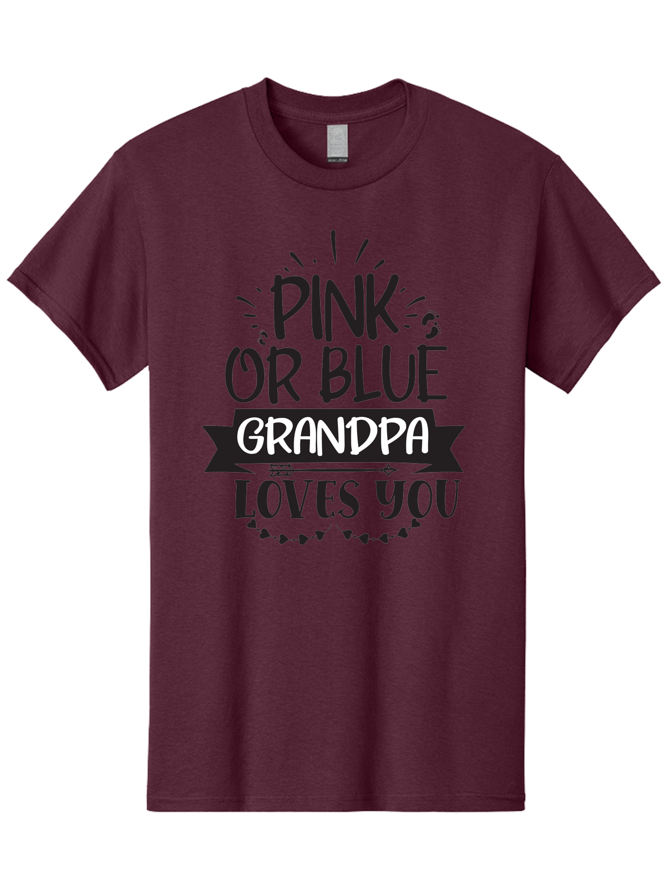 Pink-Or-Blue-Grandpa Men'S Graphic Tee, 100% Cotton, Comfortable Casual Summer Wear, Machine Washable, Grandpa Love, Baby Reveal, Pink Or Blue, Grandpa Quote, Baby Shower Gift, Grandpa To Be, Baby Announcement Aad459 25