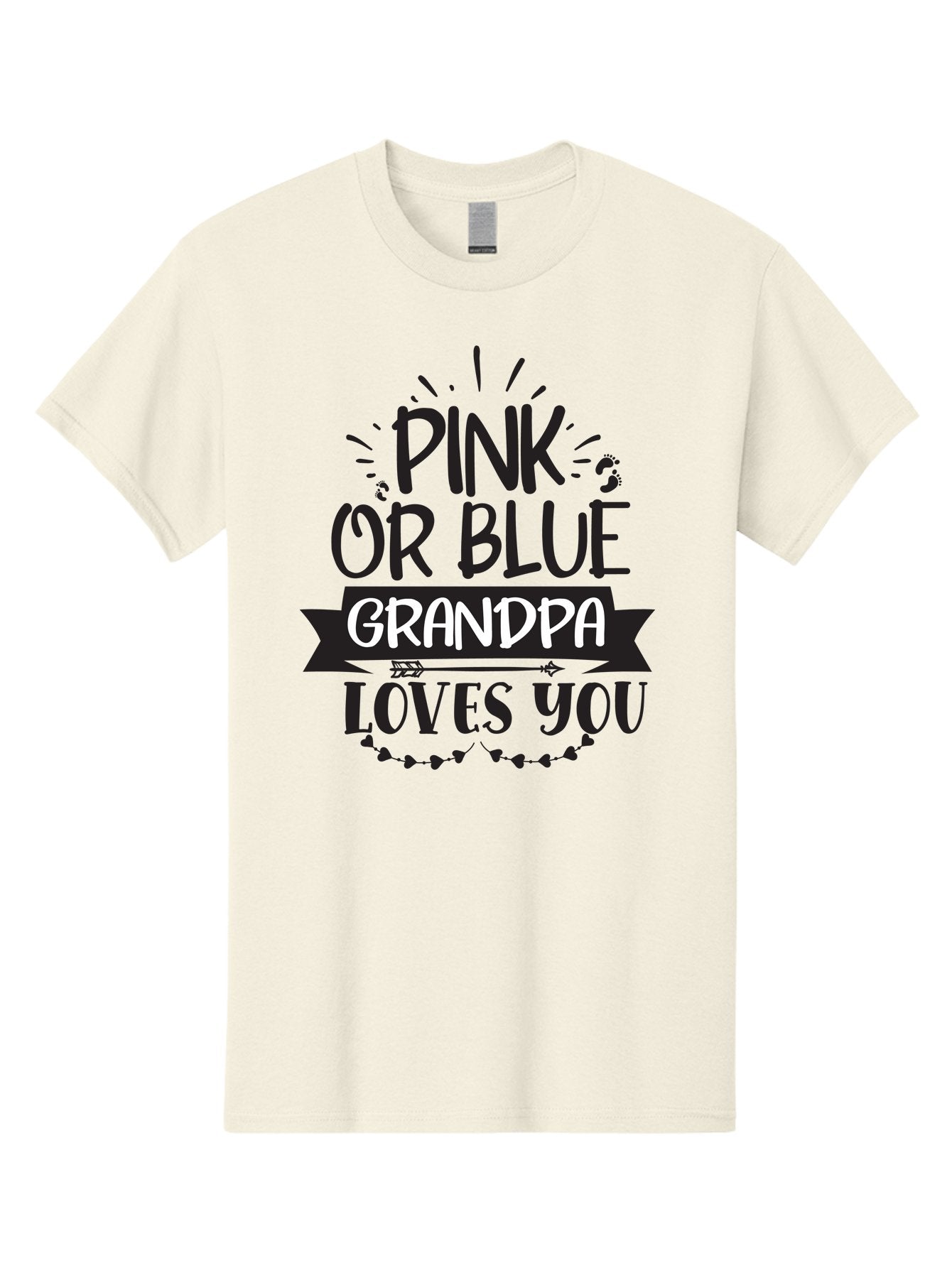 Pink-Or-Blue-Grandpa Men'S Graphic Tee, 100% Cotton, Comfortable Casual Summer Wear, Machine Washable, Grandpa Love, Baby Reveal, Pink Or Blue, Grandpa Quote, Baby Shower Gift, Grandpa To Be, Baby Announcement Aad459 4