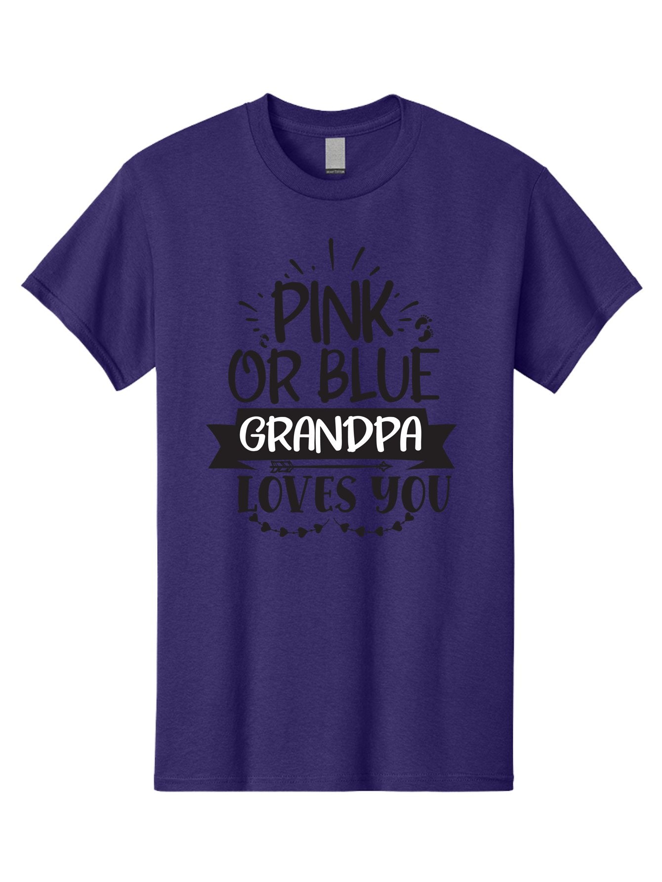 Pink-Or-Blue-Grandpa Men'S Graphic Tee, 100% Cotton, Comfortable Casual Summer Wear, Machine Washable, Grandpa Love, Baby Reveal, Pink Or Blue, Grandpa Quote, Baby Shower Gift, Grandpa To Be, Baby Announcement Aad459 3