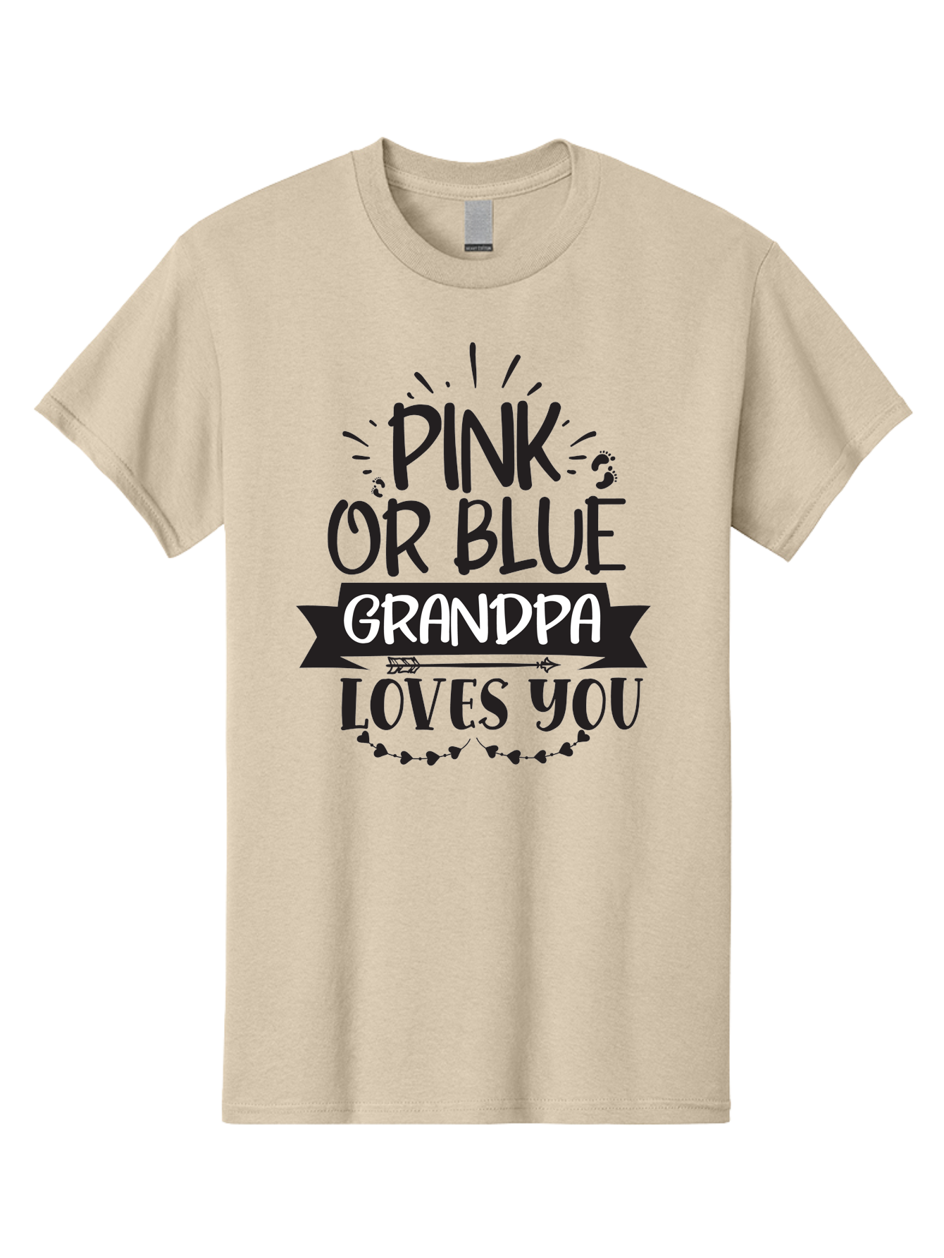 Pink-Or-Blue-Grandpa Men'S Graphic Tee, 100% Cotton, Comfortable Casual Summer Wear, Machine Washable, Grandpa Love, Baby Reveal, Pink Or Blue, Grandpa Quote, Baby Shower Gift, Grandpa To Be, Baby Announcement Aad459 9