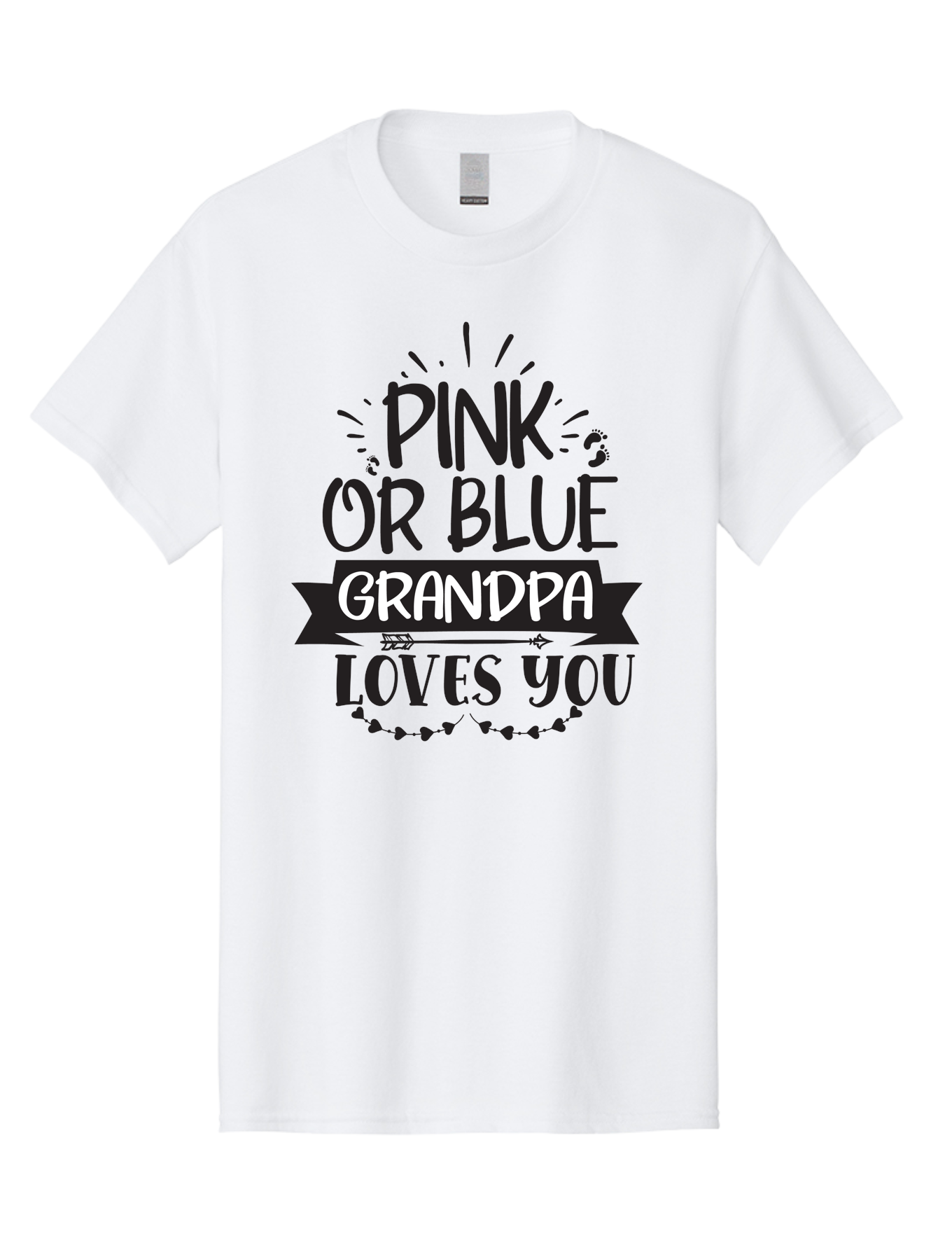 Pink-Or-Blue-Grandpa Men'S Graphic Tee, 100% Cotton, Comfortable Casual Summer Wear, Machine Washable, Grandpa Love, Baby Reveal, Pink Or Blue, Grandpa Quote, Baby Shower Gift, Grandpa To Be, Baby Announcement Aad459 3