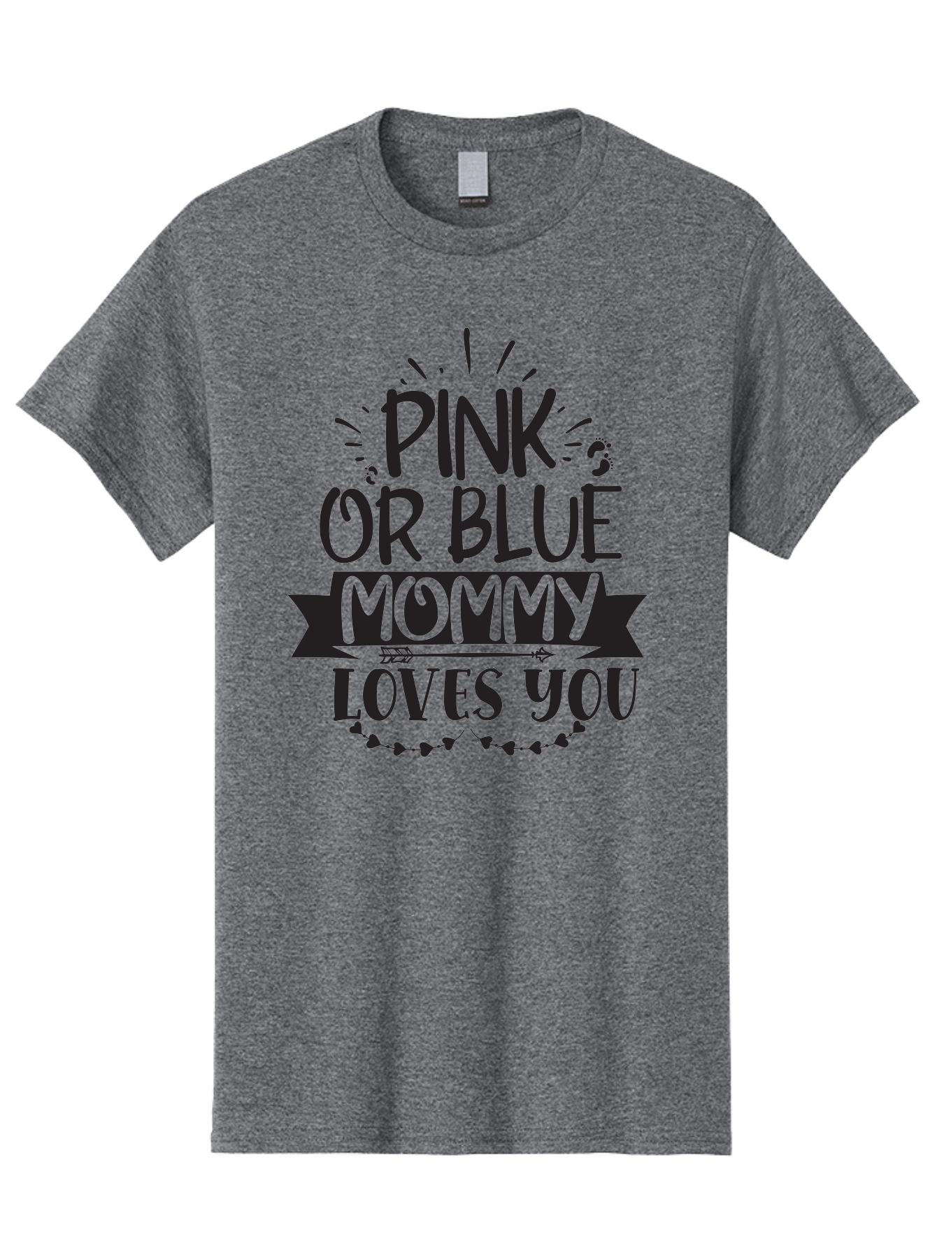Pink-Or-Blue-Mommy-Loves-You Men'S Graphic Tee, 100% Cotton, Comfortable Casual Summer Wear, Machine Washable, Baby Shower Gift Ideas, Mom'S Love, Gender Reveal Party, Baby Love, Newborn Baby, Mom And Baby, Baby Clothes Aad460 15