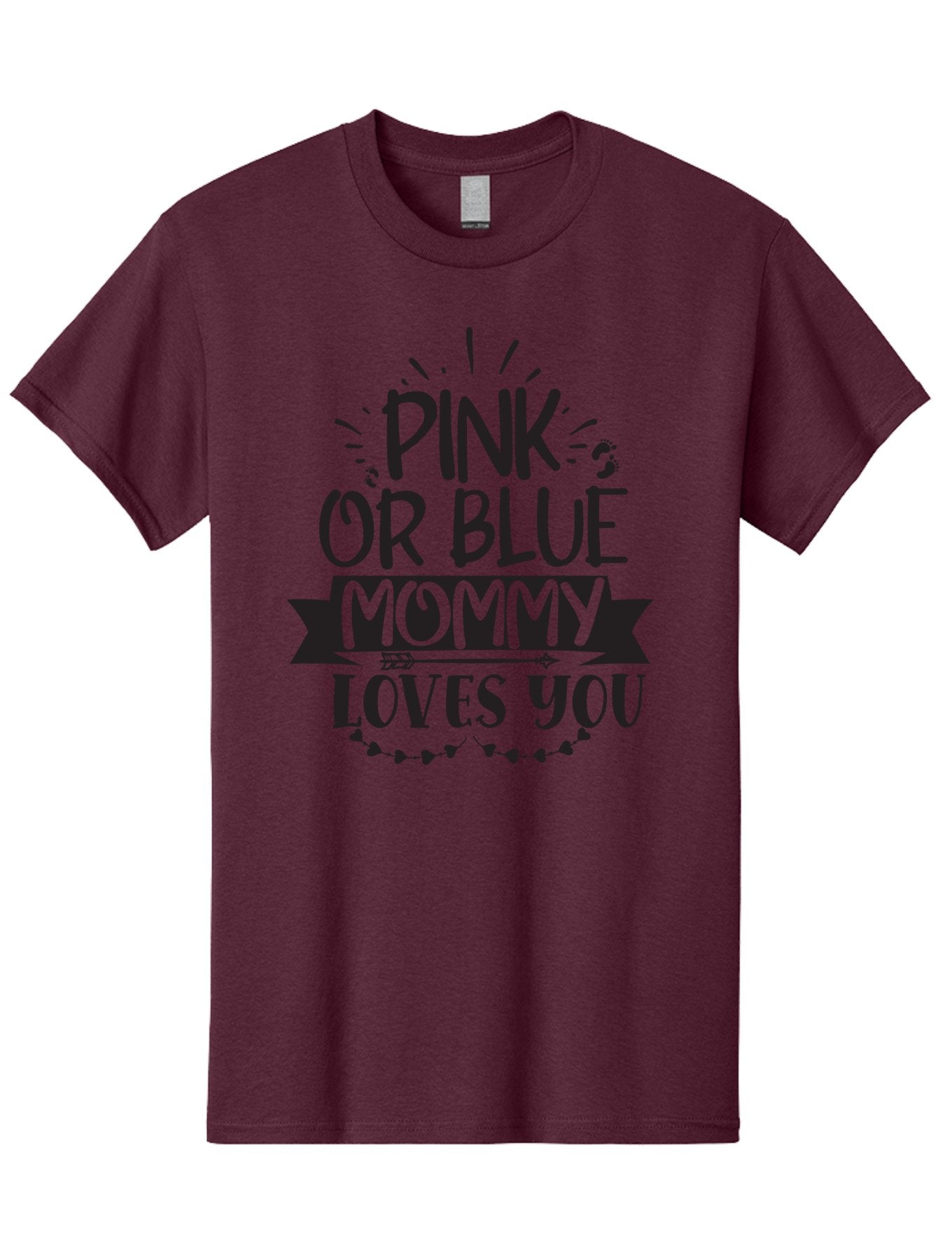 Pink-Or-Blue-Mommy-Loves-You Men'S Graphic Tee, 100% Cotton, Comfortable Casual Summer Wear, Machine Washable, Baby Shower Gift Ideas, Mom'S Love, Gender Reveal Party, Baby Love, Newborn Baby, Mom And Baby, Baby Clothes Aad460 7