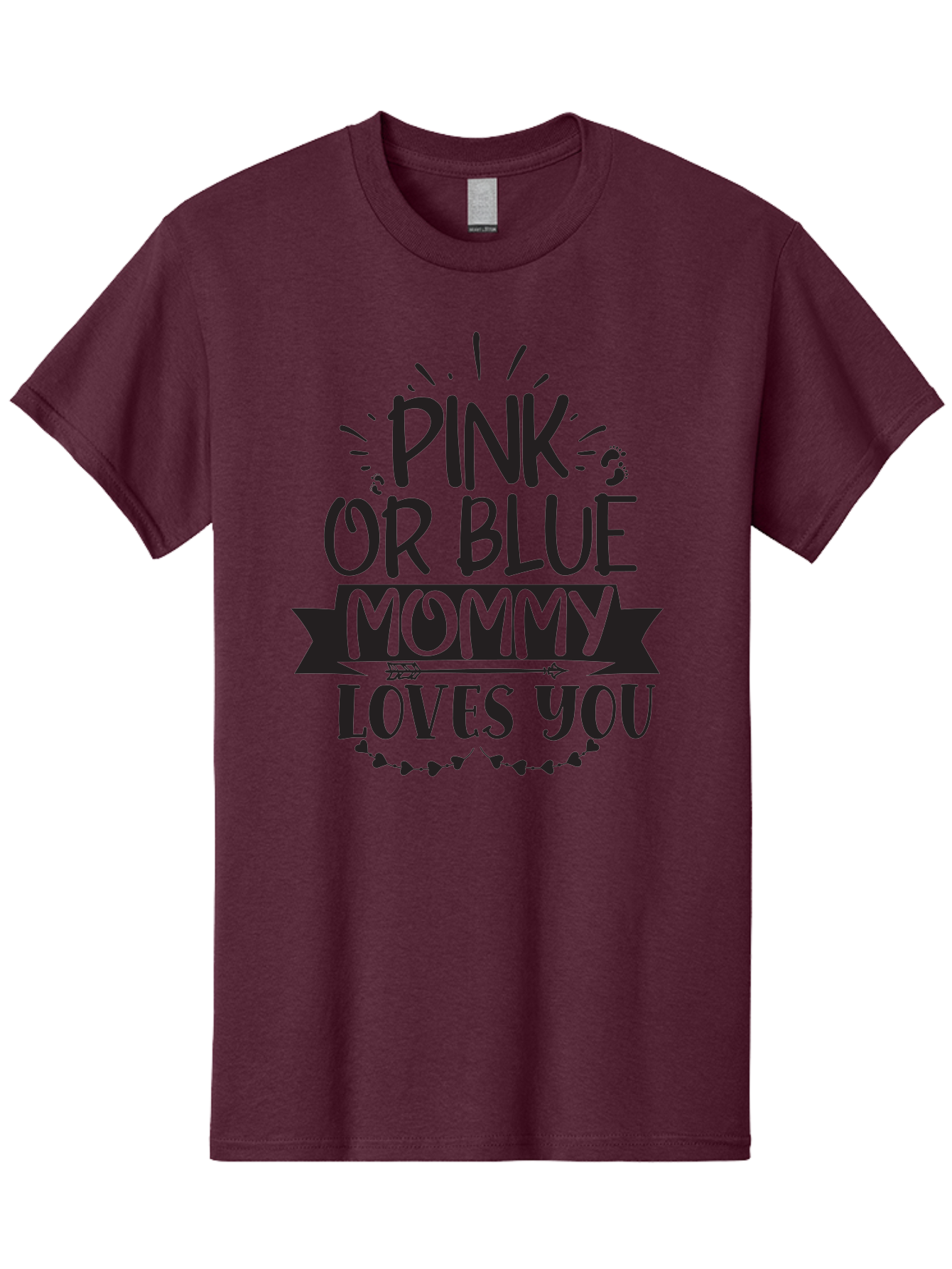 Pink-Or-Blue-Mommy-Loves-You Men'S Graphic Tee, 100% Cotton, Comfortable Casual Summer Wear, Machine Washable, Baby Shower Gift Ideas, Mom'S Love, Gender Reveal Party, Baby Love, Newborn Baby, Mom And Baby, Baby Clothes Aad460 25