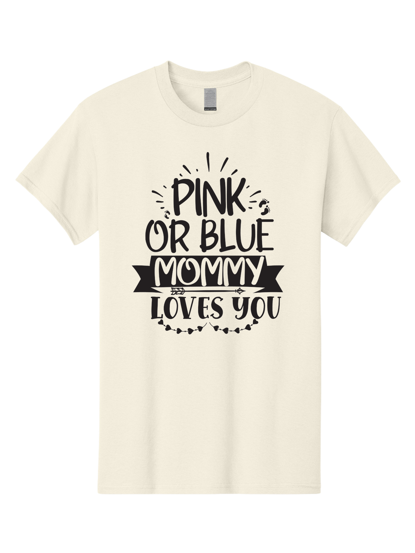 Pink-Or-Blue-Mommy-Loves-You Men'S Graphic Tee, 100% Cotton, Comfortable Casual Summer Wear, Machine Washable, Baby Shower Gift Ideas, Mom'S Love, Gender Reveal Party, Baby Love, Newborn Baby, Mom And Baby, Baby Clothes Aad460 23
