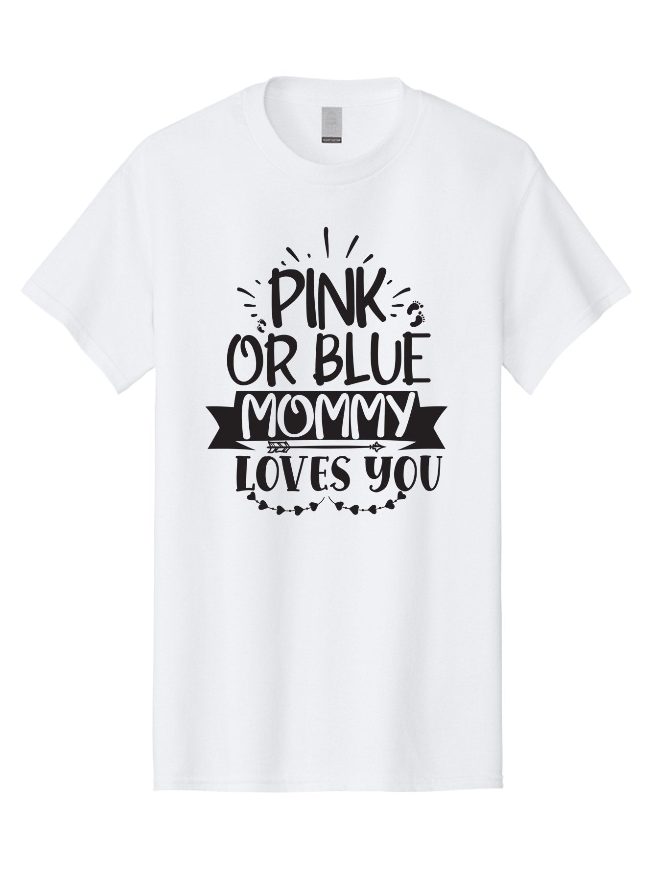 Pink-Or-Blue-Mommy-Loves-You Men'S Graphic Tee, 100% Cotton, Comfortable Casual Summer Wear, Machine Washable, Baby Shower Gift Ideas, Mom'S Love, Gender Reveal Party, Baby Love, Newborn Baby, Mom And Baby, Baby Clothes Aad460 15