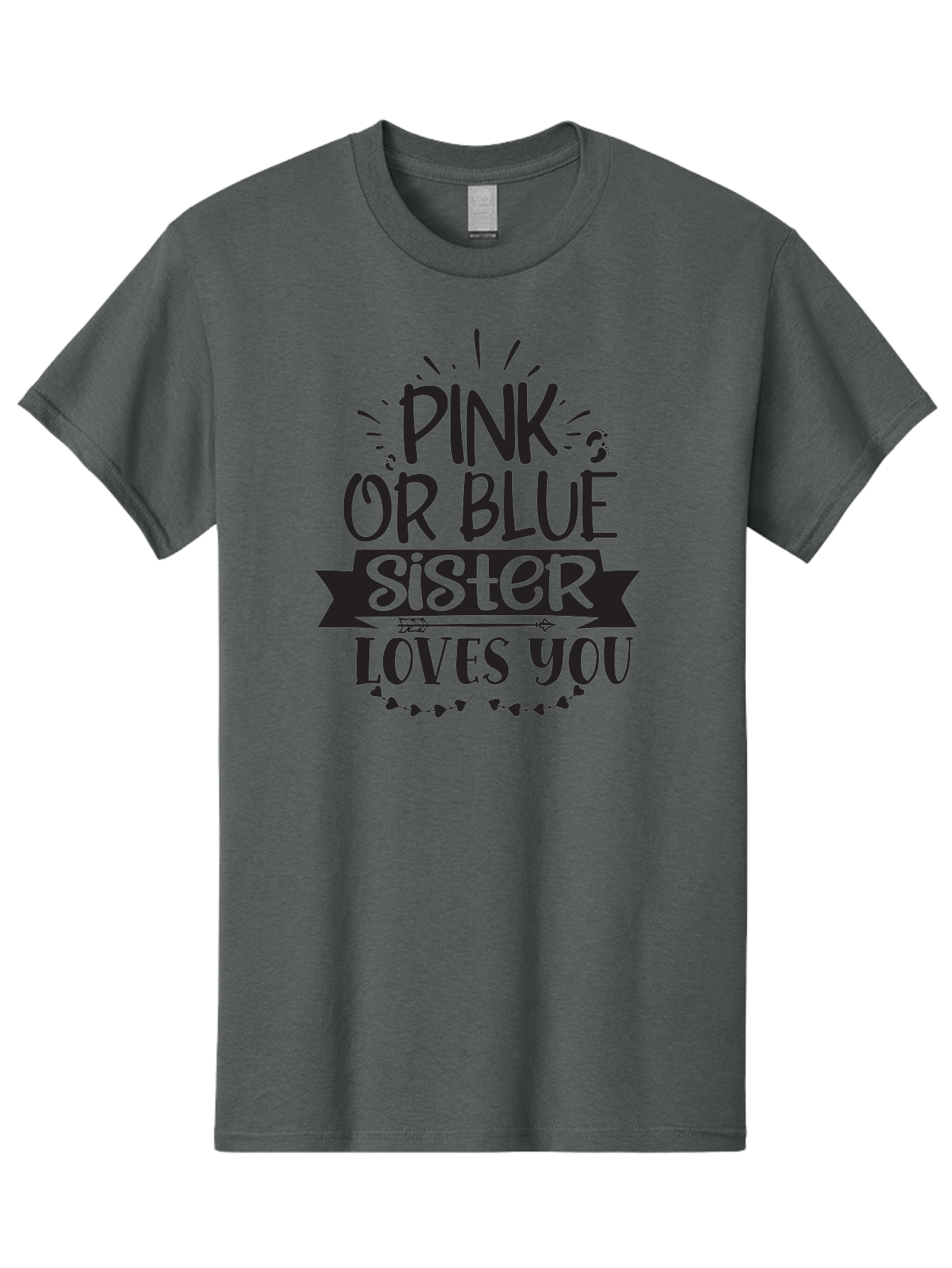 Pink-Or-Blue-Sister Men'S Graphic Tee, 100% Cotton, Comfortable Casual Summer Wear, Machine Washable, Gender Reveal, Baby Announcement, Pink Or Blue, Sister Loves You, Cute Design, Baby Shower, Newborn, Heartwarming Message, Sibling Love, Aad461 23