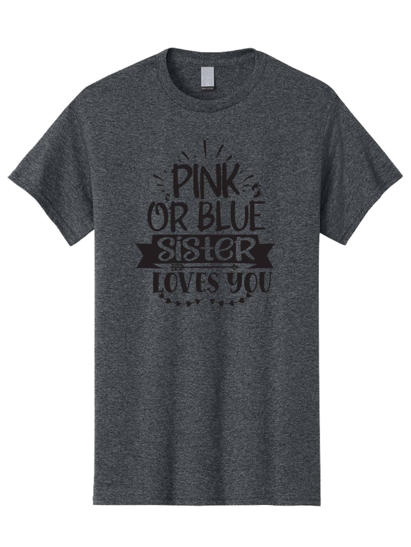 Pink-Or-Blue-Sister Men'S Graphic Tee, 100% Cotton, Comfortable Casual Summer Wear, Machine Washable, Gender Reveal, Baby Announcement, Pink Or Blue, Sister Loves You, Cute Design, Baby Shower, Newborn, Heartwarming Message, Sibling Love, Aad461 11