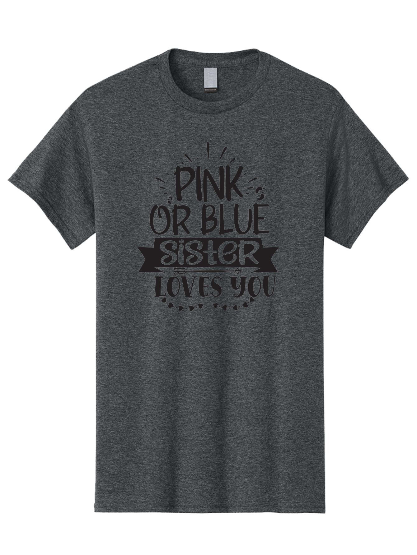 Pink-Or-Blue-Sister Men'S Graphic Tee, 100% Cotton, Comfortable Casual Summer Wear, Machine Washable, Gender Reveal, Baby Announcement, Pink Or Blue, Sister Loves You, Cute Design, Baby Shower, Newborn, Heartwarming Message, Sibling Love, Aad461 7