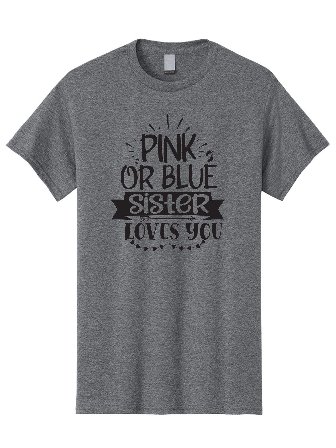 Pink-Or-Blue-Sister Men'S Graphic Tee, 100% Cotton, Comfortable Casual Summer Wear, Machine Washable, Gender Reveal, Baby Announcement, Pink Or Blue, Sister Loves You, Cute Design, Baby Shower, Newborn, Heartwarming Message, Sibling Love, Aad461 19