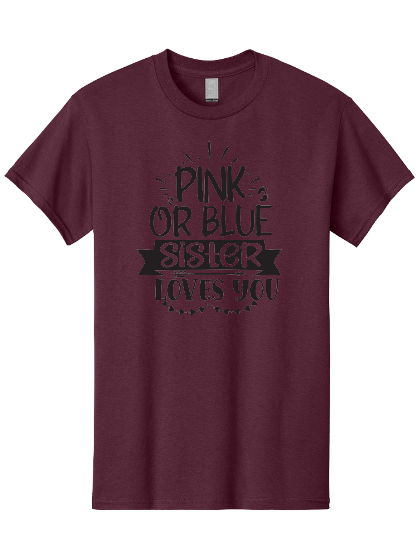 Pink-Or-Blue-Sister Men'S Graphic Tee, 100% Cotton, Comfortable Casual Summer Wear, Machine Washable, Gender Reveal, Baby Announcement, Pink Or Blue, Sister Loves You, Cute Design, Baby Shower, Newborn, Heartwarming Message, Sibling Love, Aad461 5