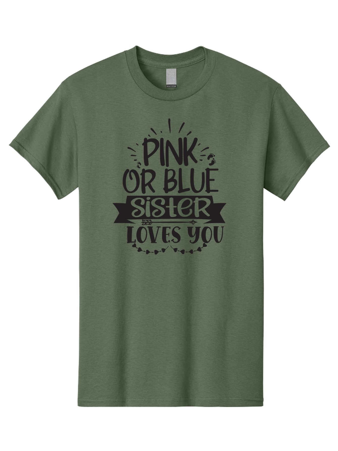 Pink-Or-Blue-Sister Men'S Graphic Tee, 100% Cotton, Comfortable Casual Summer Wear, Machine Washable, Gender Reveal, Baby Announcement, Pink Or Blue, Sister Loves You, Cute Design, Baby Shower, Newborn, Heartwarming Message, Sibling Love, Aad461 6
