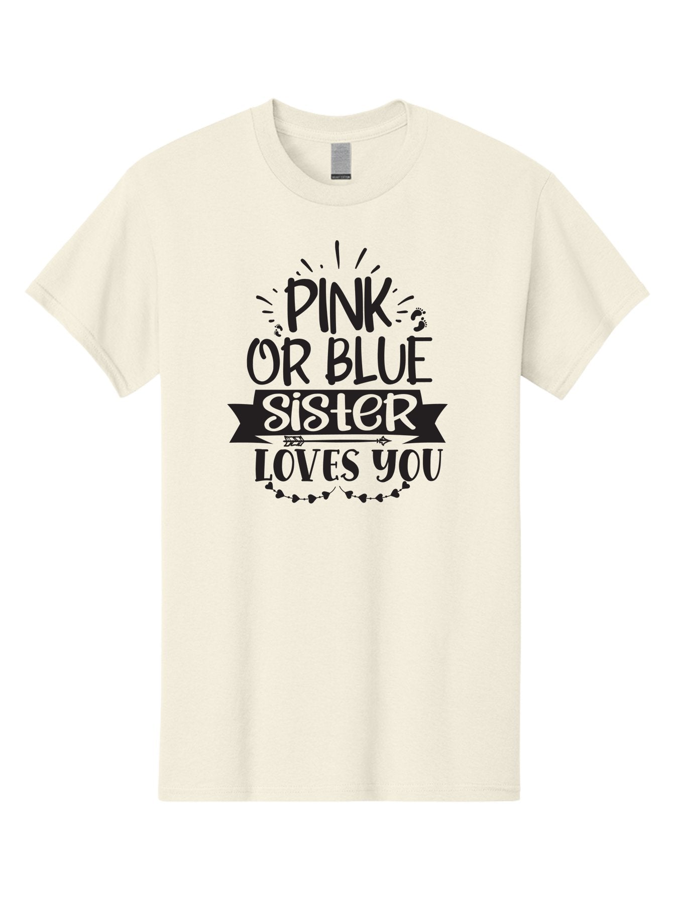 Pink-Or-Blue-Sister Men'S Graphic Tee, 100% Cotton, Comfortable Casual Summer Wear, Machine Washable, Gender Reveal, Baby Announcement, Pink Or Blue, Sister Loves You, Cute Design, Baby Shower, Newborn, Heartwarming Message, Sibling Love, Aad461 13