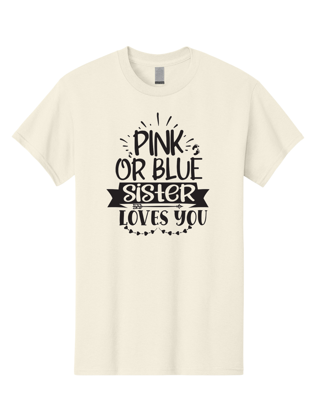 Pink-Or-Blue-Sister Men'S Graphic Tee, 100% Cotton, Comfortable Casual Summer Wear, Machine Washable, Gender Reveal, Baby Announcement, Pink Or Blue, Sister Loves You, Cute Design, Baby Shower, Newborn, Heartwarming Message, Sibling Love, Aad461 29