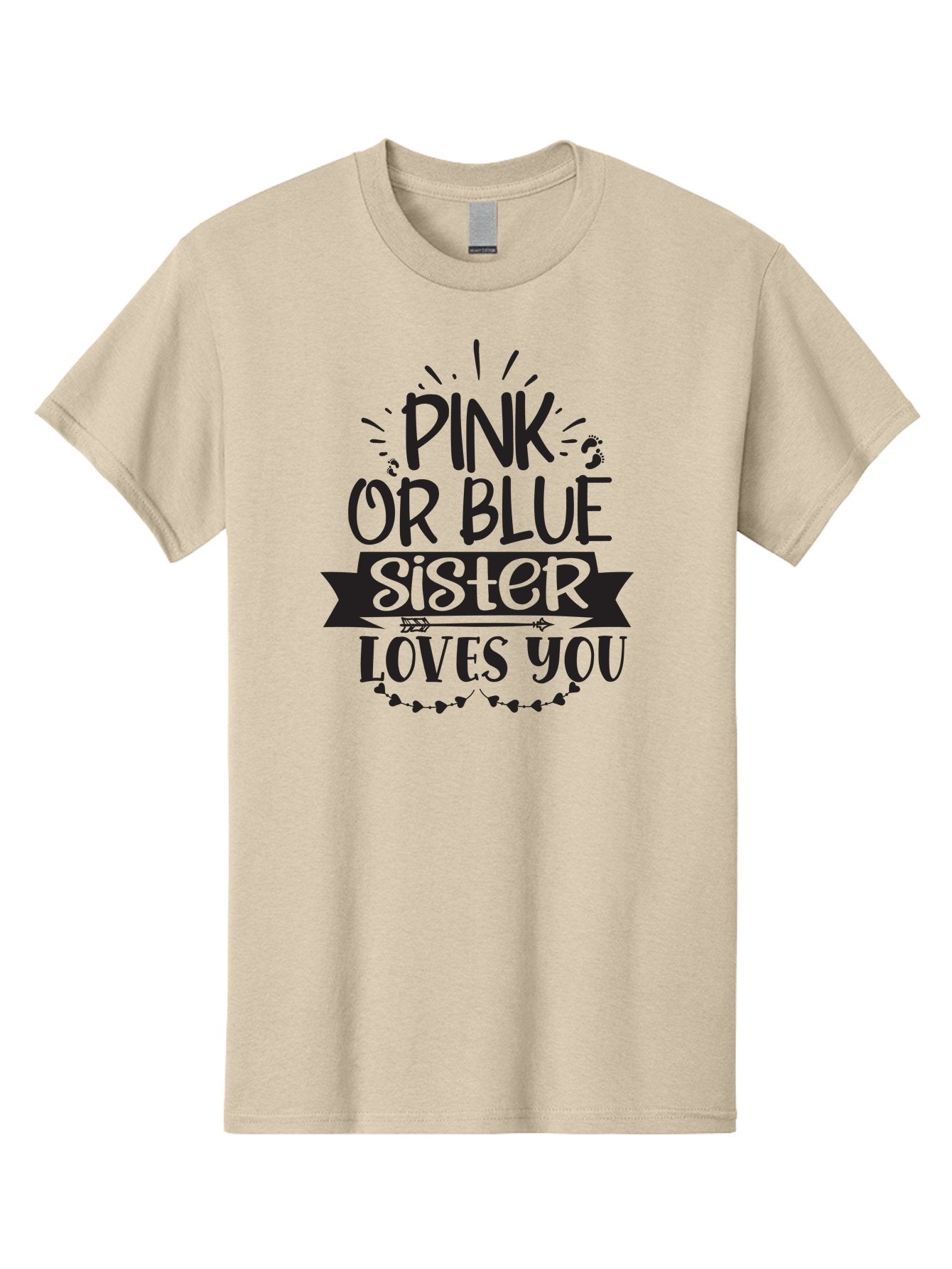 Pink-Or-Blue-Sister Men'S Graphic Tee, 100% Cotton, Comfortable Casual Summer Wear, Machine Washable, Gender Reveal, Baby Announcement, Pink Or Blue, Sister Loves You, Cute Design, Baby Shower, Newborn, Heartwarming Message, Sibling Love, Aad461 8