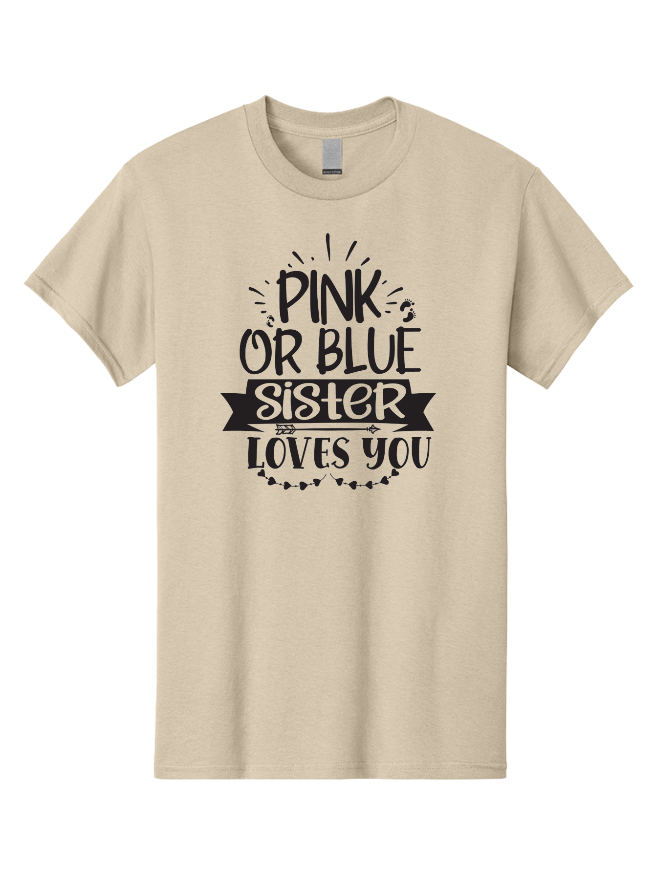 Pink-Or-Blue-Sister Men'S Graphic Tee, 100% Cotton, Comfortable Casual Summer Wear, Machine Washable, Gender Reveal, Baby Announcement, Pink Or Blue, Sister Loves You, Cute Design, Baby Shower, Newborn, Heartwarming Message, Sibling Love, Aad461 11