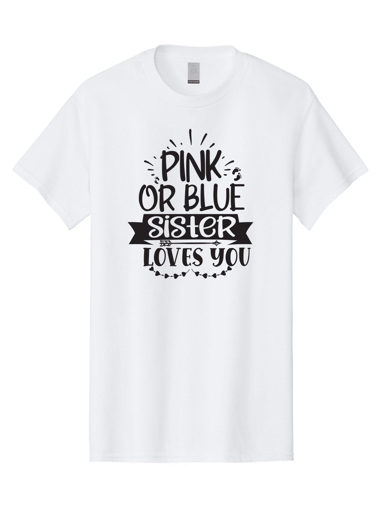 Pink-Or-Blue-Sister Men'S Graphic Tee, 100% Cotton, Comfortable Casual Summer Wear, Machine Washable, Gender Reveal, Baby Announcement, Pink Or Blue, Sister Loves You, Cute Design, Baby Shower, Newborn, Heartwarming Message, Sibling Love, Aad461 10