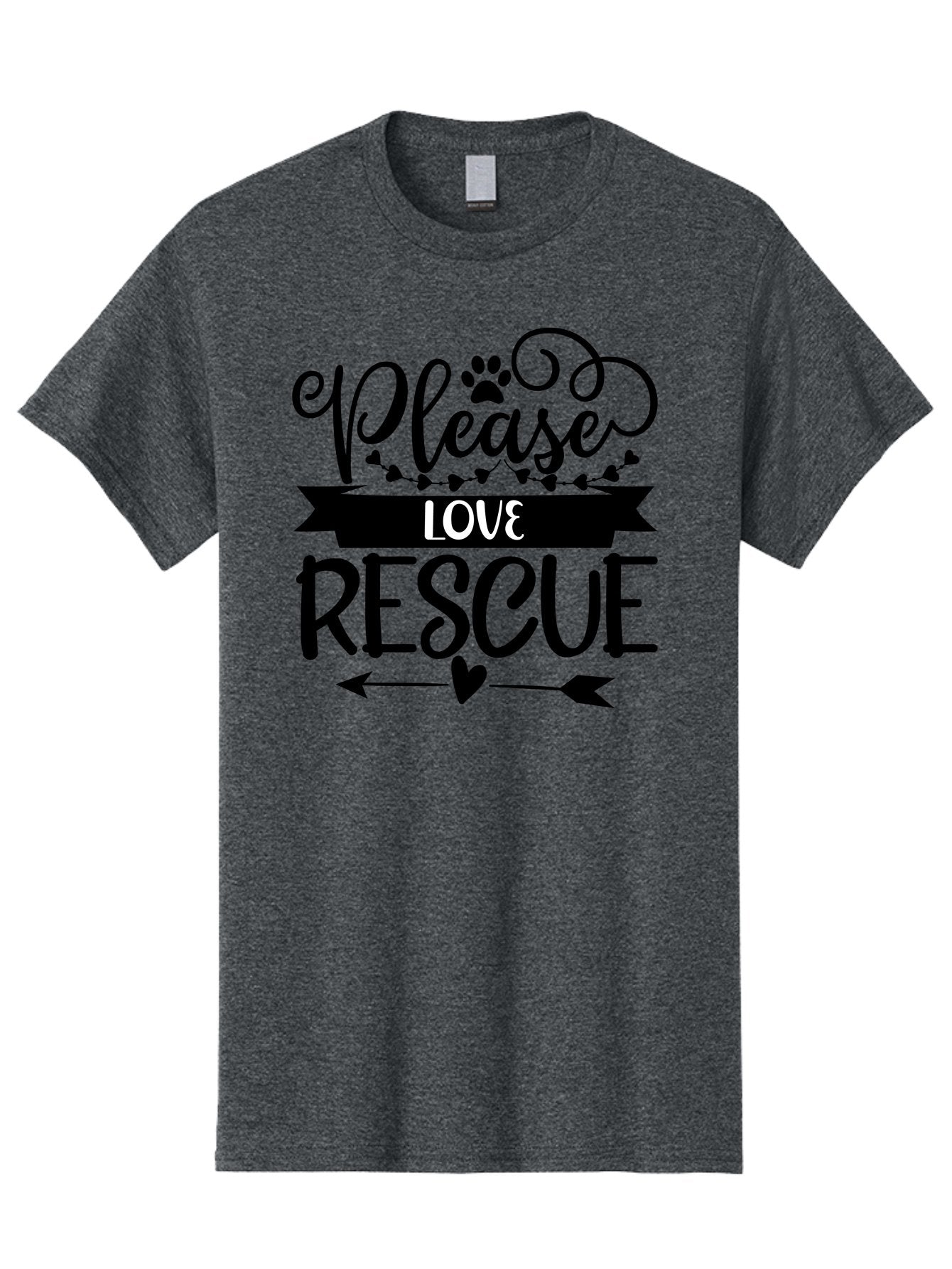 Please-Love-Rescue Men'S Graphic Tee, 100% Cotton, Comfortable Casual Summer Wear, Machine Washable, Animal Rescue, Pet Adoption, Love Animals, Adopt Don'T Shop, Animal Welfare, Charity Support, Kindness To Animals, Rescue Mission Aad464