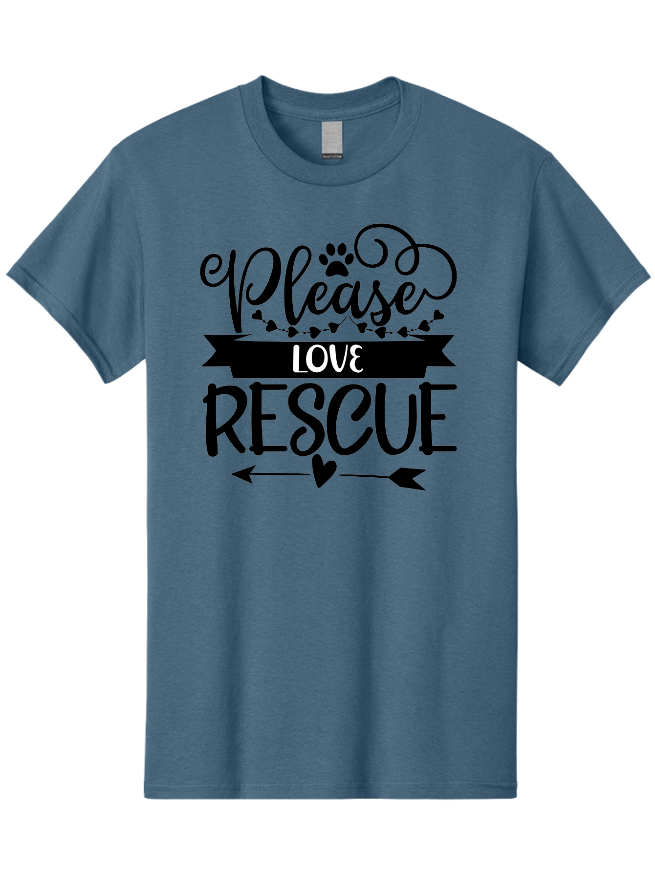 Please-Love-Rescue Men'S Graphic Tee, 100% Cotton, Comfortable Casual Summer Wear, Machine Washable, Animal Rescue, Pet Adoption, Love Animals, Adopt Don'T Shop, Animal Welfare, Charity Support, Kindness To Animals, Rescue Mission Aad464 25