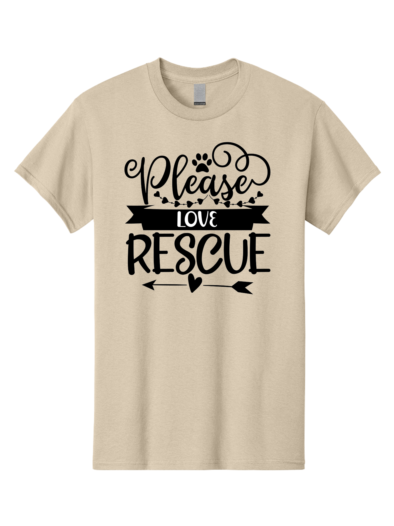Please-Love-Rescue Men'S Graphic Tee, 100% Cotton, Comfortable Casual Summer Wear, Machine Washable, Animal Rescue, Pet Adoption, Love Animals, Adopt Don'T Shop, Animal Welfare, Charity Support, Kindness To Animals, Rescue Mission Aad464