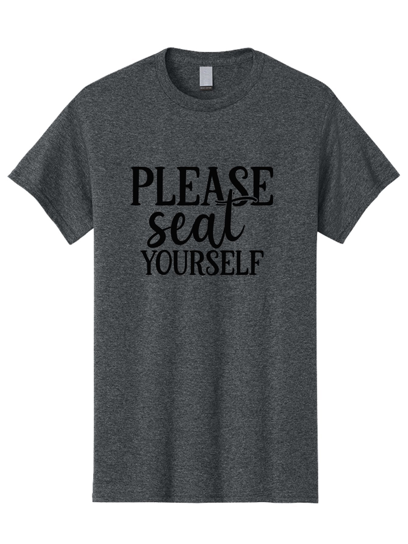 Please-Seat-Yourself Men'S Graphic Tee, 100% Cotton, Comfortable Casual Summer Wear, Machine Washable, Funny Typography, Playful Phrases, Quirky Quotes, Clever Sayings, Humorous Designs, Witty One-Liners, Please Seat Yourself, Typographic Art Aad465 3