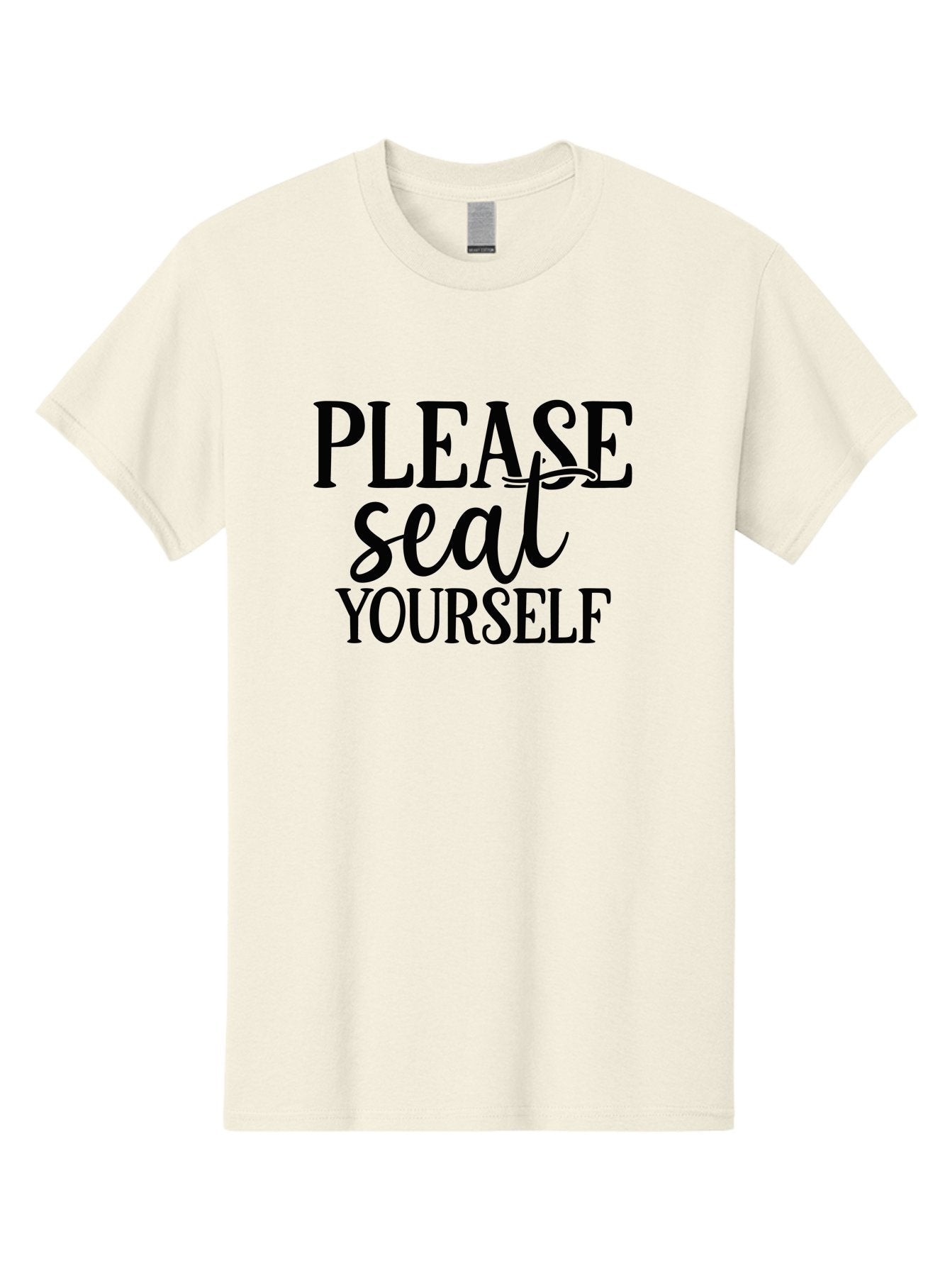 Please-Seat-Yourself Men'S Graphic Tee, 100% Cotton, Comfortable Casual Summer Wear, Machine Washable, Funny Typography, Playful Phrases, Quirky Quotes, Clever Sayings, Humorous Designs, Witty One-Liners, Please Seat Yourself, Typographic Art Aad465 8